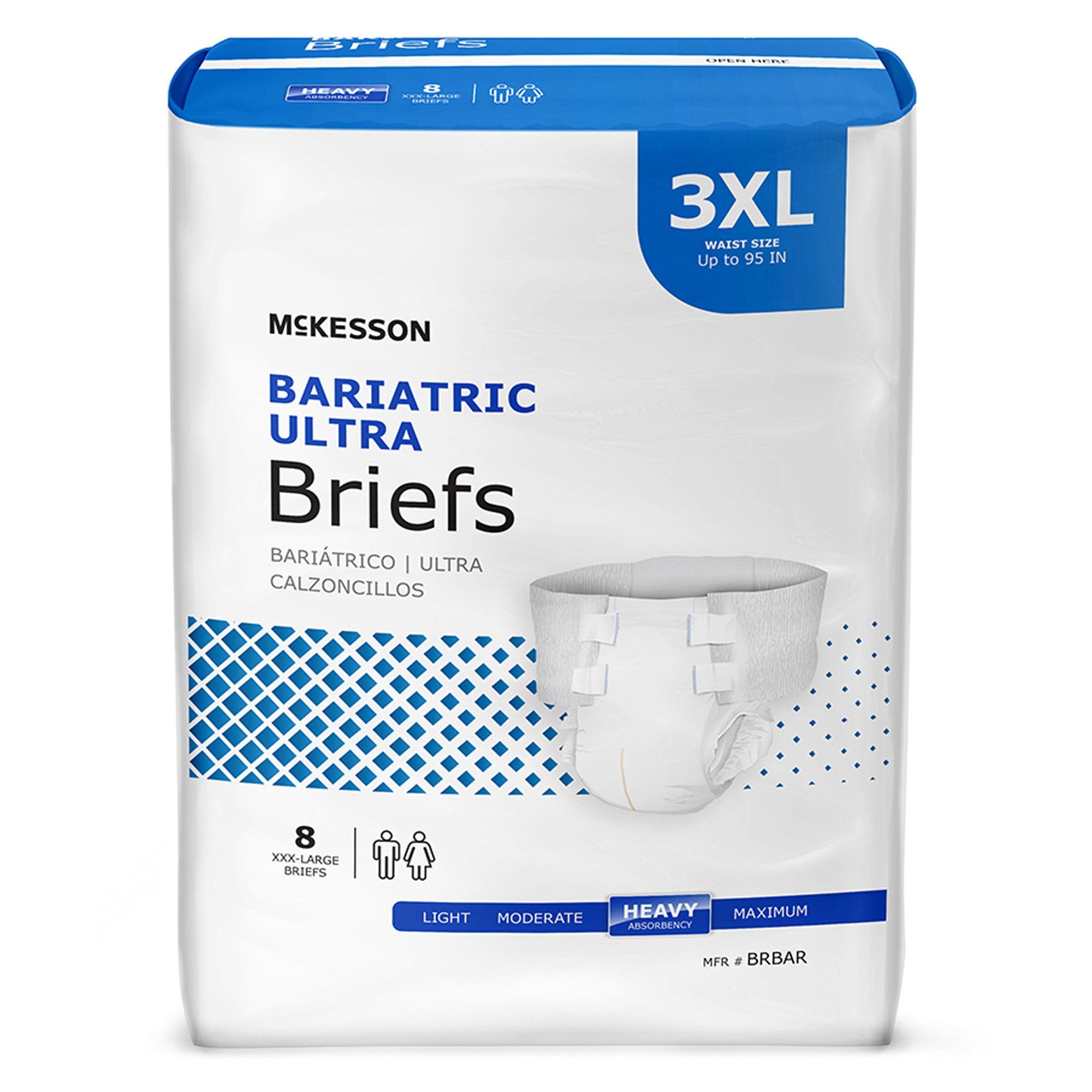 McKesson Brand - Unisex Adult Incontinence Brief McKesson Ultra Bariatric 3X-Large Disposable Heavy Absorbency [4/CS]