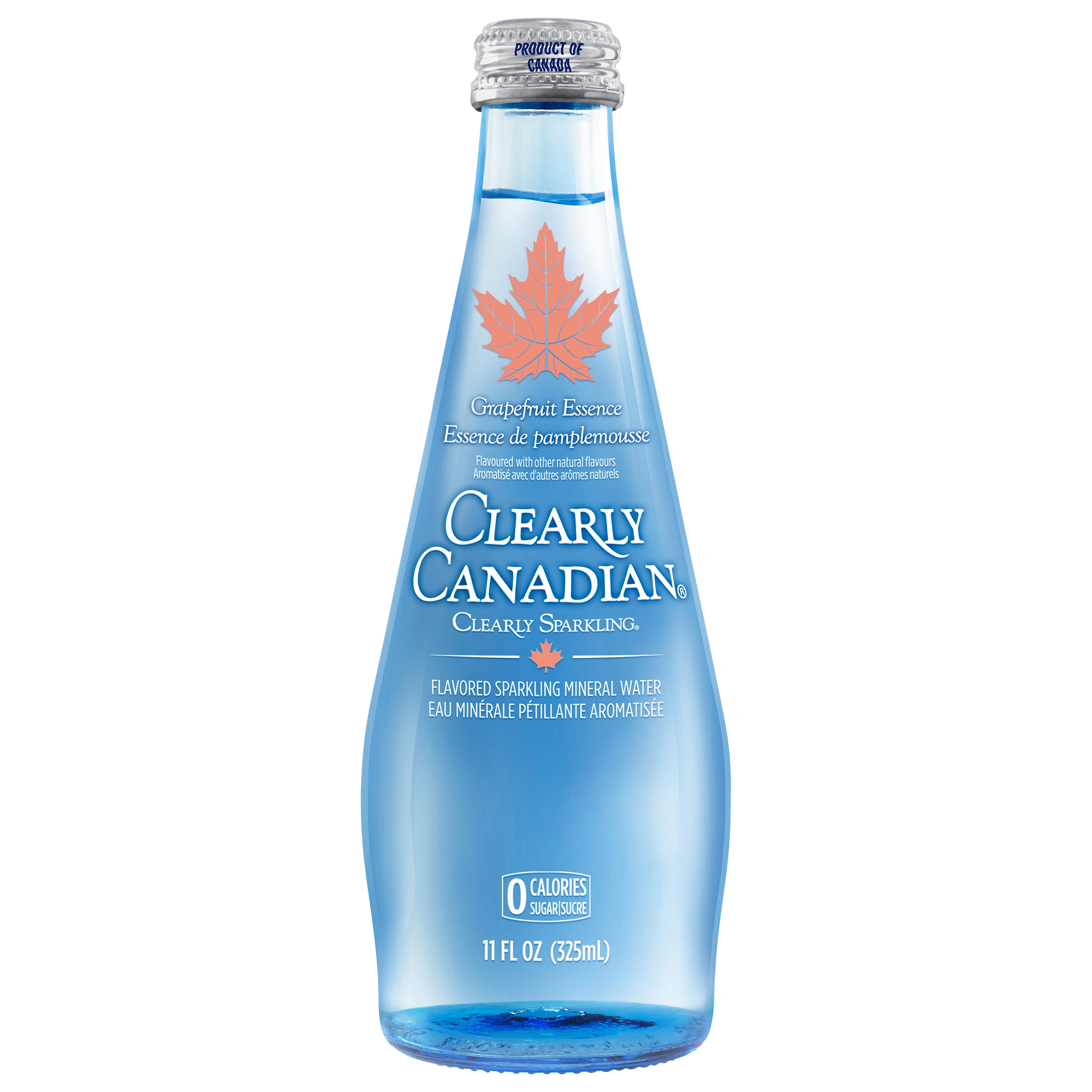 Clearly Canadian Essence Grapefruit Sparkling Water Beverage 11 Fl Oz Bottle - Case of 12