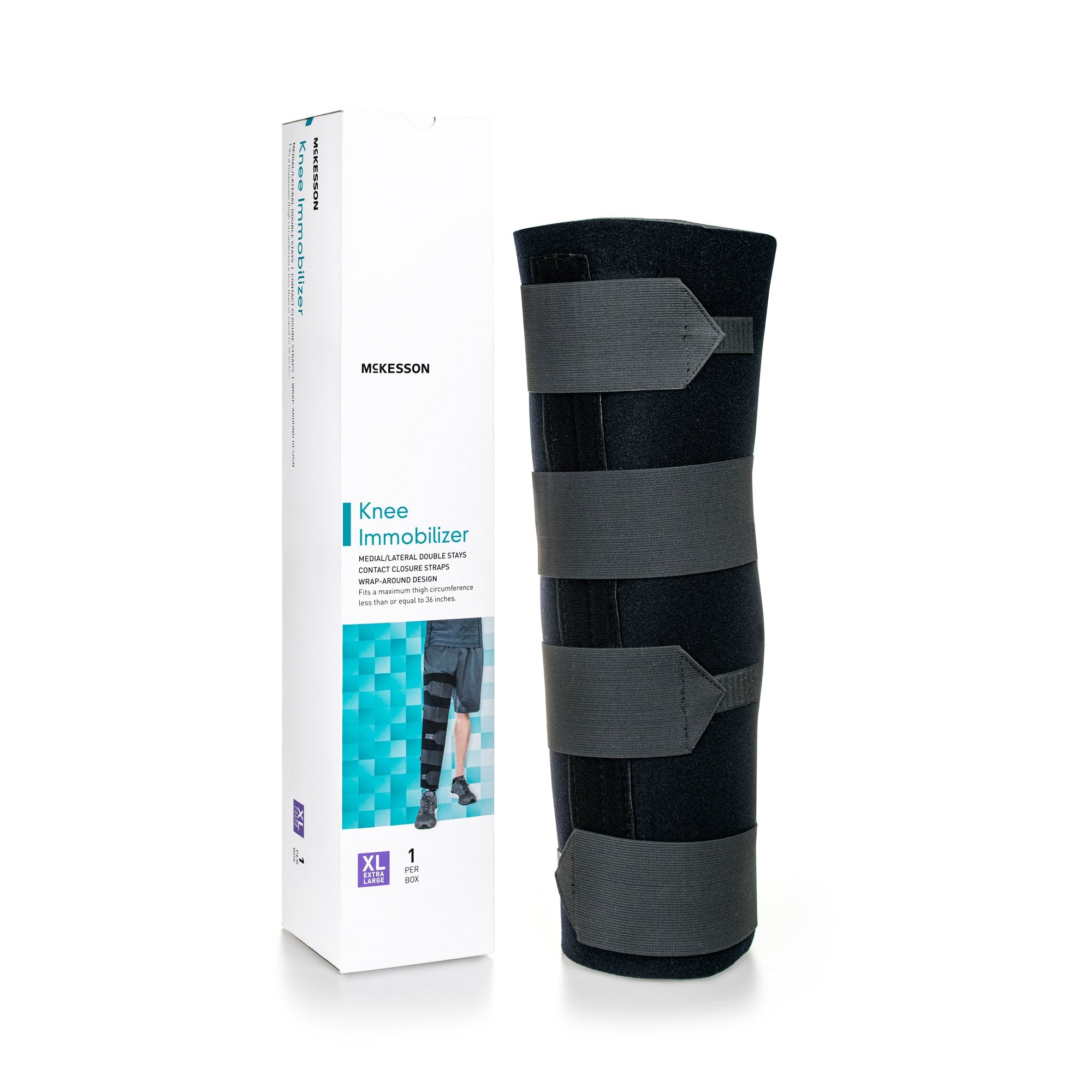 McKesson Brand - Knee Immobilizer McKesson X-Large Up to 36 Inch Thigh Circumference 18 Inch Length Left or Right Knee [1/EA]