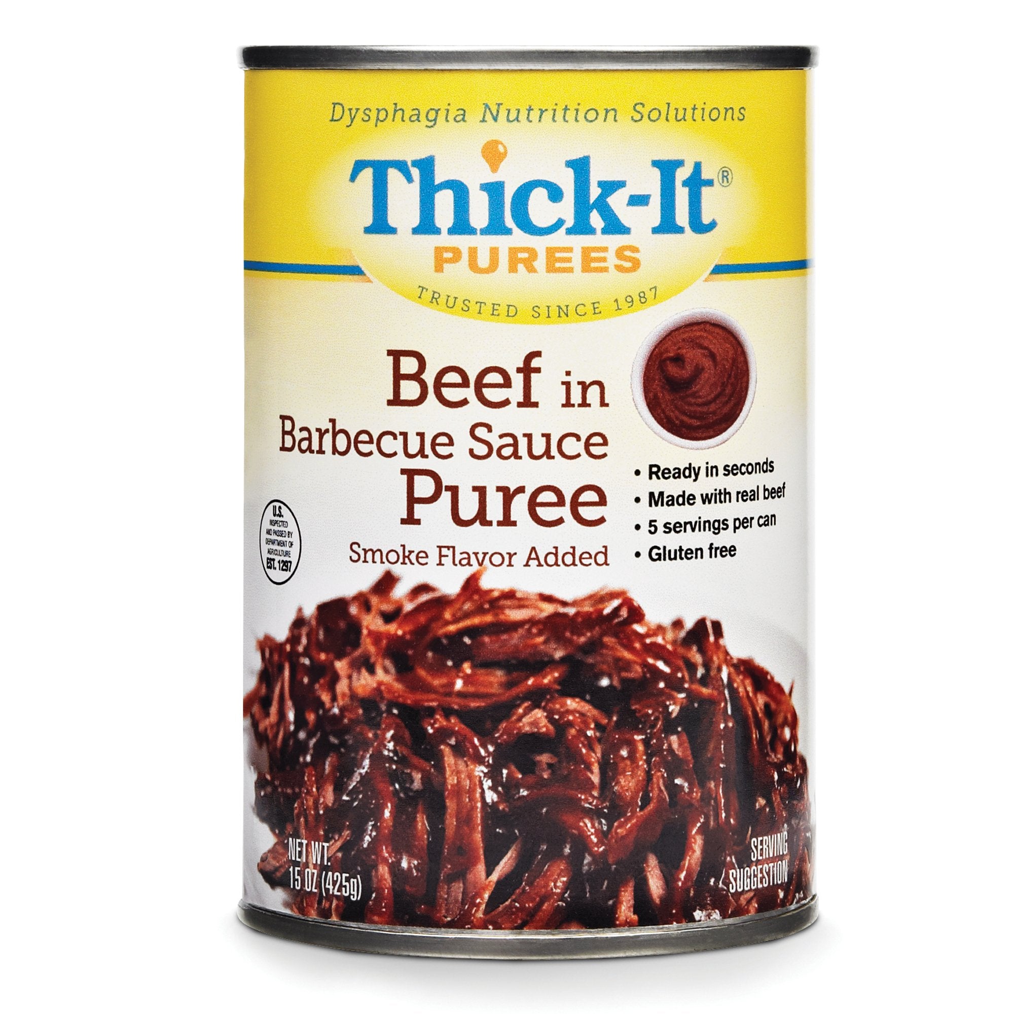 Kent Precision Foods - Thickened Food Thick-It® 15 oz. Can Beef in BBQ Sauce Flavor Puree IDDSI Level 4 Extremely Thick/Pureed [12/CS]