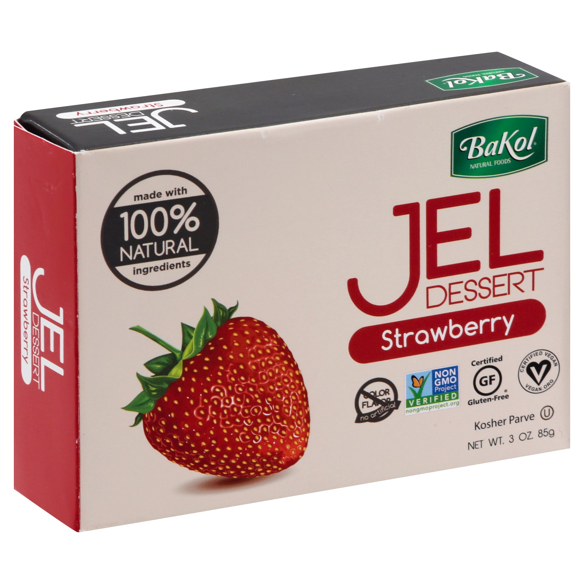 Bakol Dessert Jelly Strawberry All Natural -  3 oz (Pack of 12)