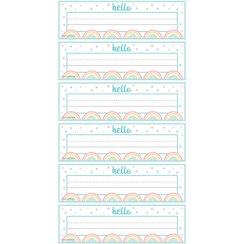 TEACHER CREATED RESOURCES - Pastel Pop Flat Name Plates, 36 Per Pack, 6 Packs