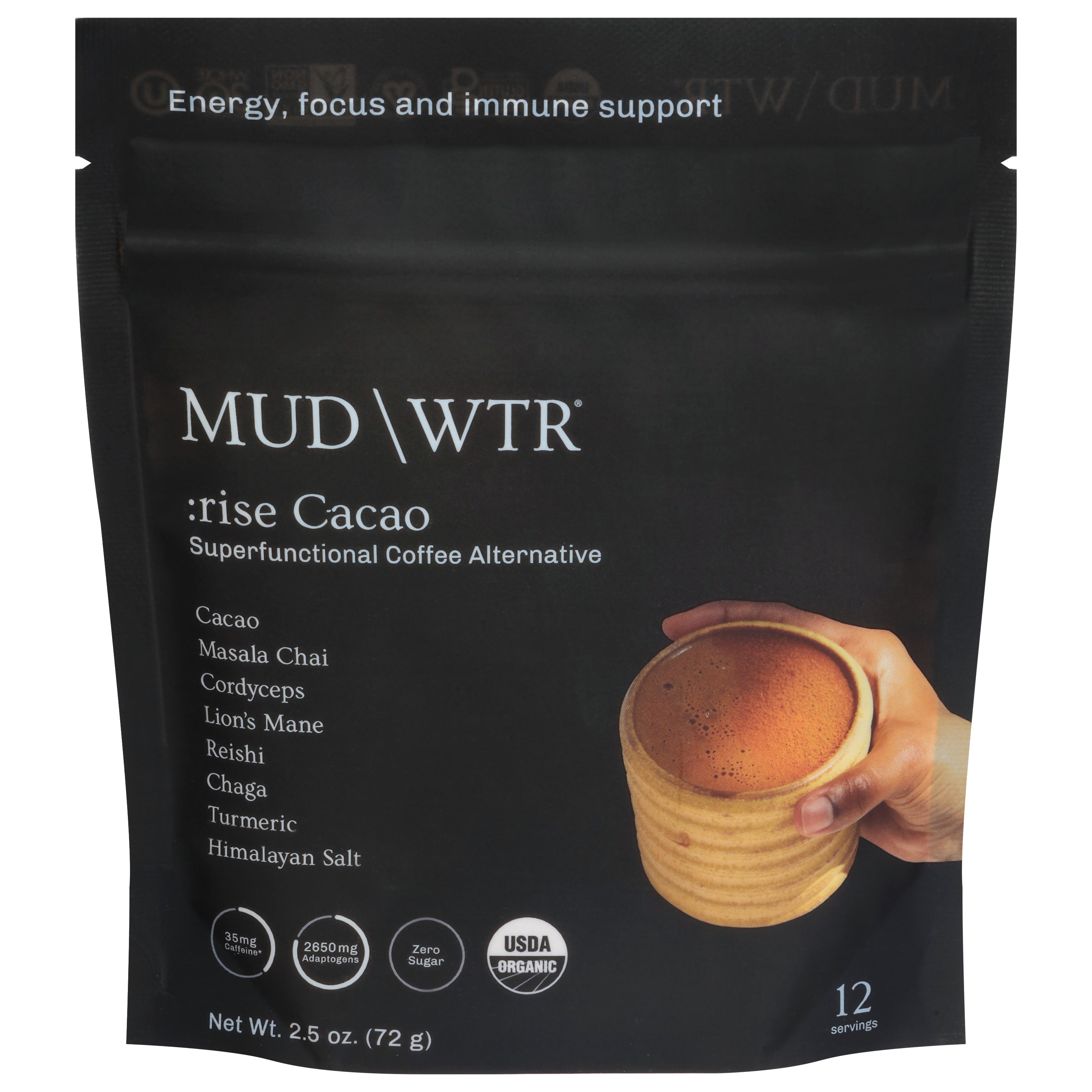 Mud\Wtr Superfunctional Rise Cacao Coffee Alternative 2.5 oz - Case of 6