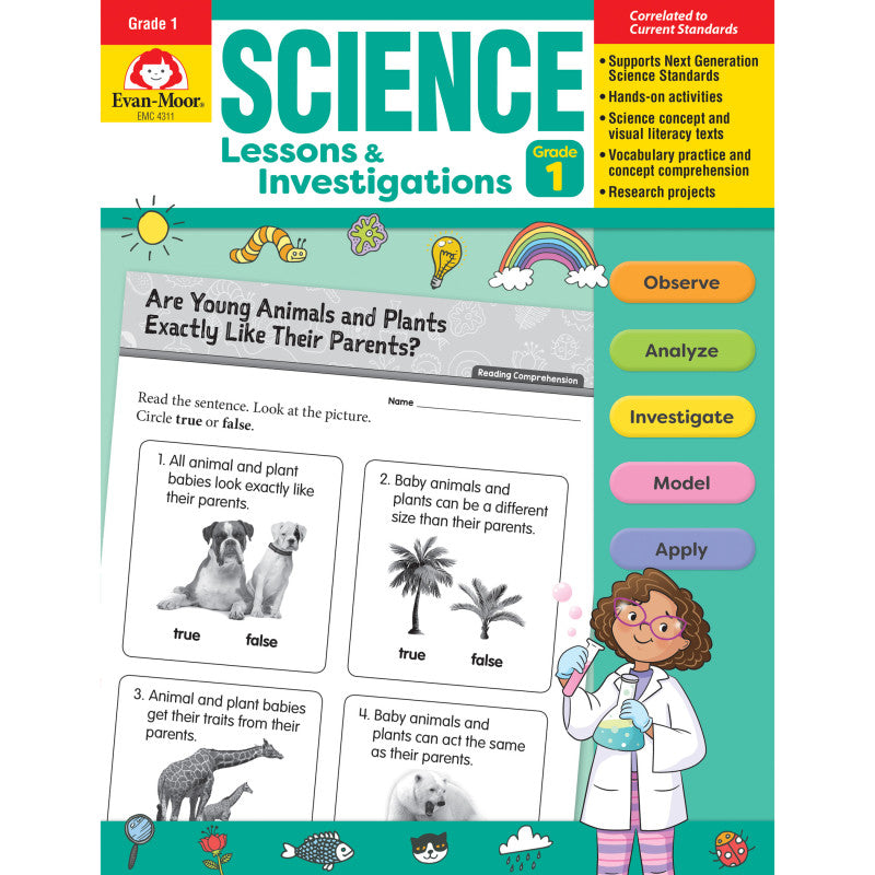 EVAN-MOOR - Science Lessons and Investigations, Grade 1