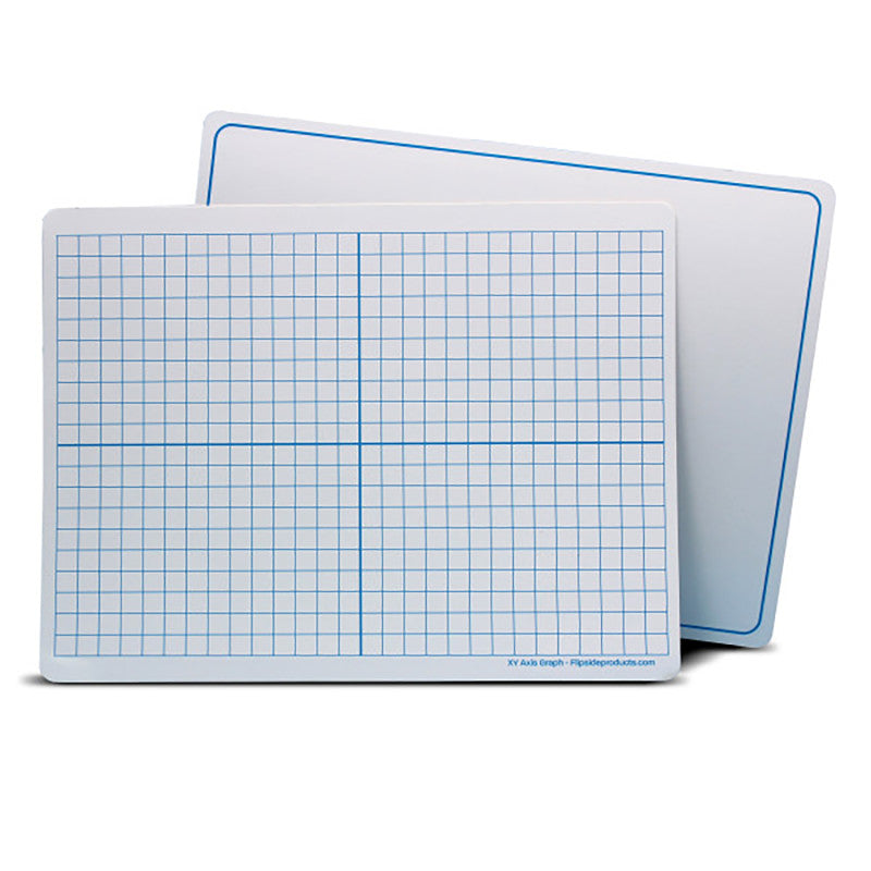 FLIPSIDE PRODUCTS - Dry Erase Learning Mat, Two-Sided XY Axis/Plain, 9" x 12", Pack of 48