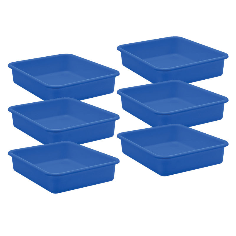 TEACHER CREATED RESOURCES - Blue Large Plastic Letter Tray, Pack of 6