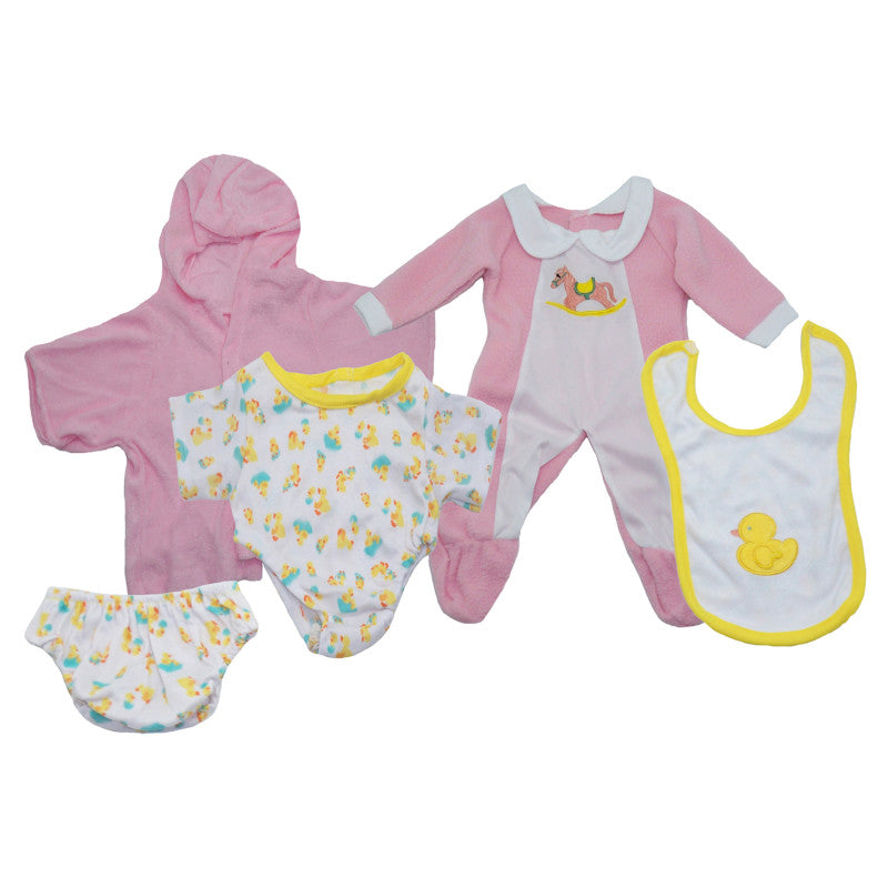 GET READY KIDS - Girl Doll Clothes Set, 3 Outfits
