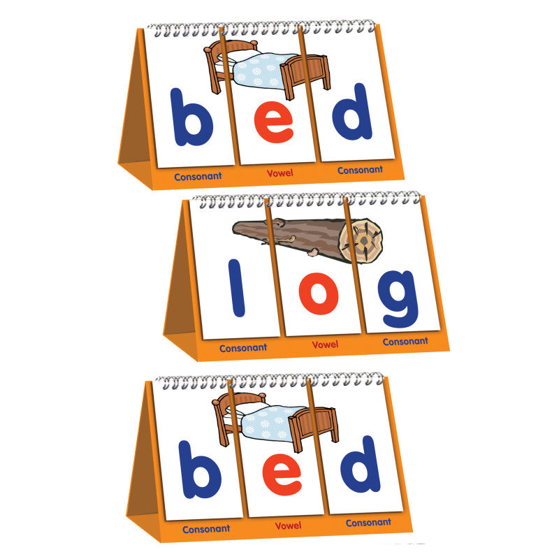 JUNIOR LEARNING - Double-Sided CVC Flips, Pack of 3