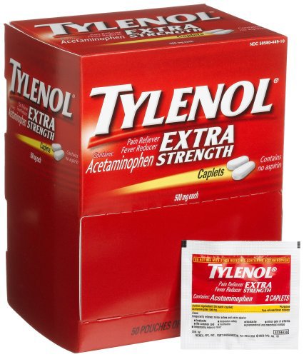 Johnson & Johnson Consumer - Pain Relief Tylenol® 500 mg Strength Acetaminophen Caplet 50 per Box [36/CS]