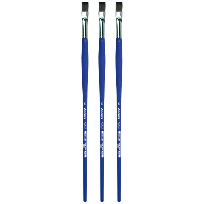 FORTE-Acrylics Student Brush, Synthetic, Acrylic & Oil, Flat, Series 8640, Size 10, Pack of 3