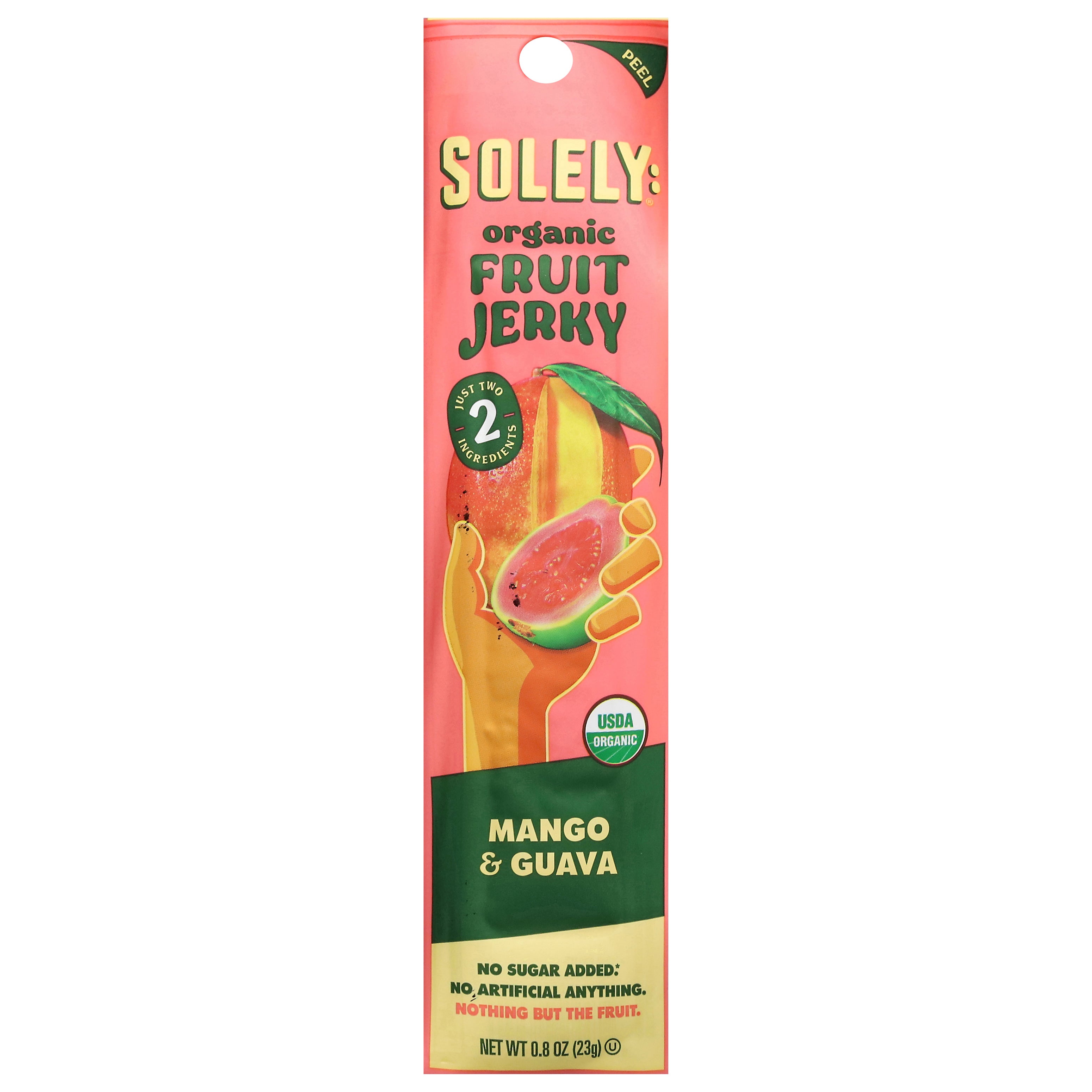 Solely Organic Mango & Guava Fruit Jerky 0.8 oz - Case of 12