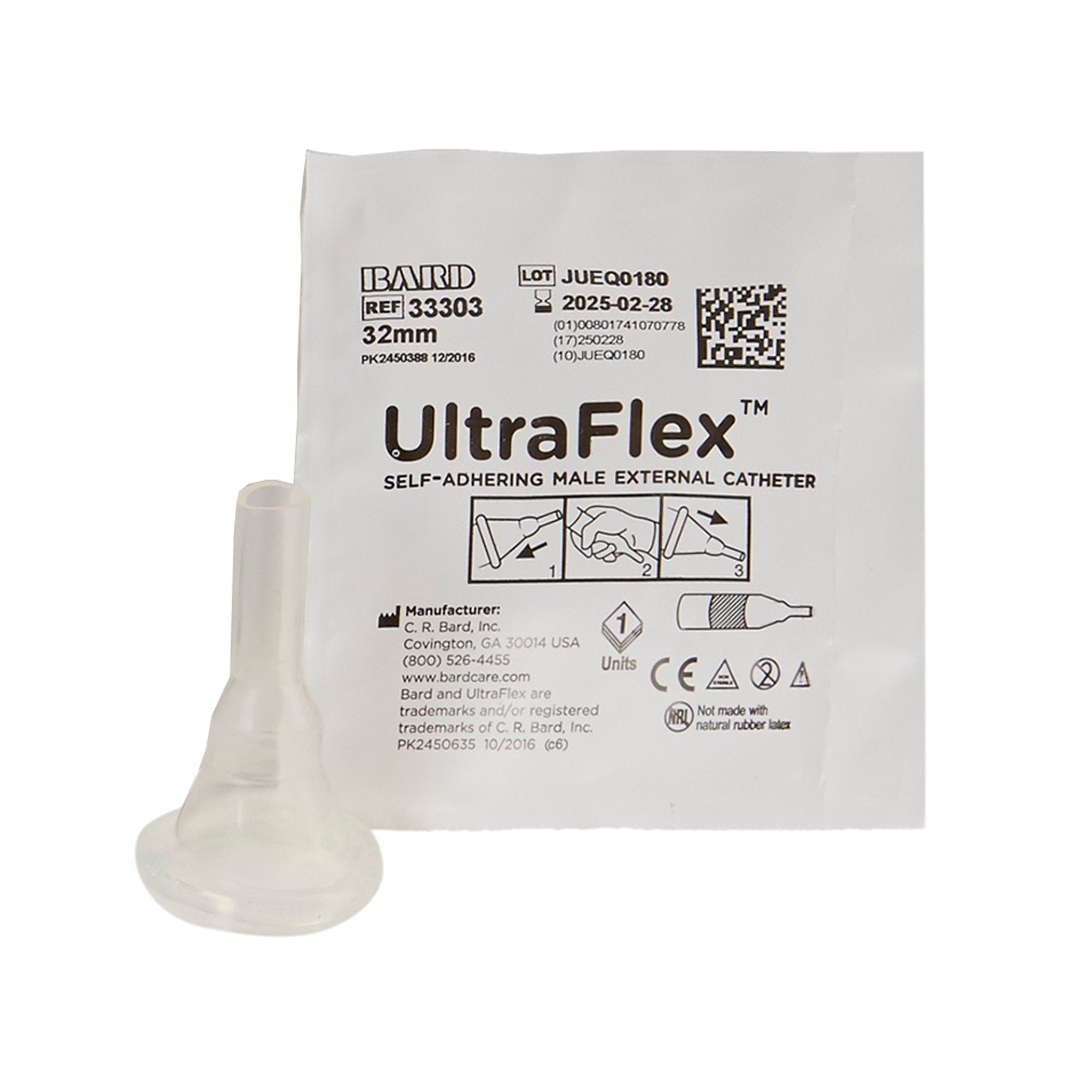 Bard - Male External Catheter UltraFlex® Self-Adhesive Band Silicone Intermediate [1/EA]