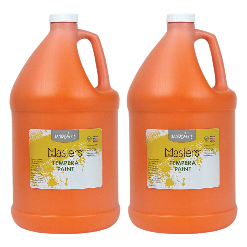 HANDY ART - Little Masters® Tempera Paint, Orange, Gallon, Pack of 2