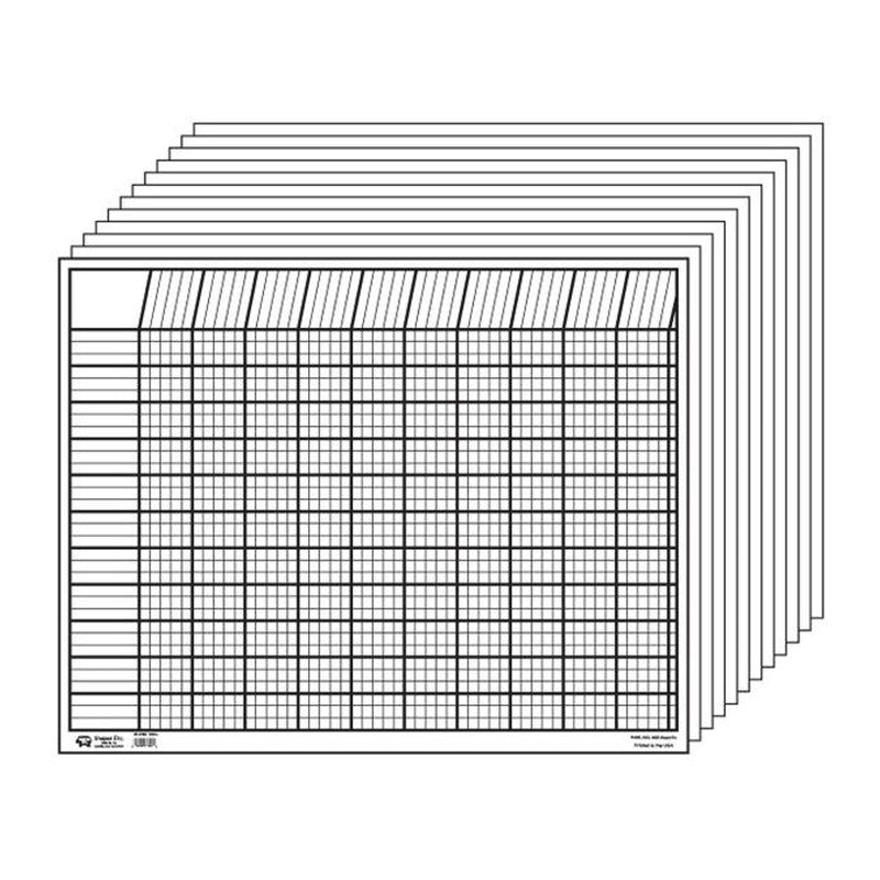 CREATIVE SHAPES ETC. - Horizontal Incentive Chart, 22" x 28", White, Pack of 12