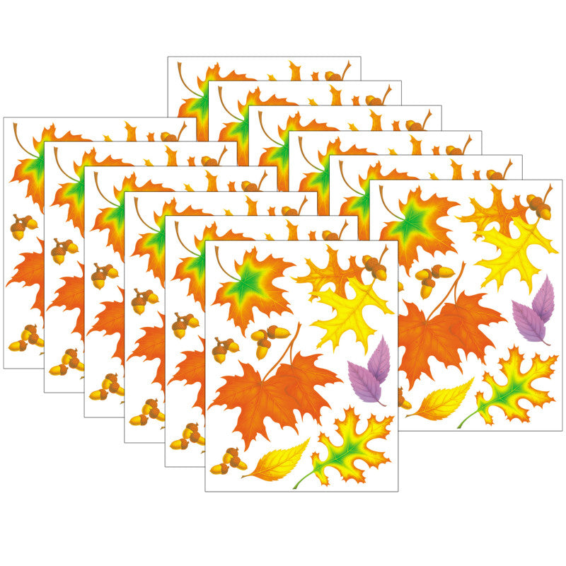 EUREKA - Fall Leaves Window Clings, 12 Sheets