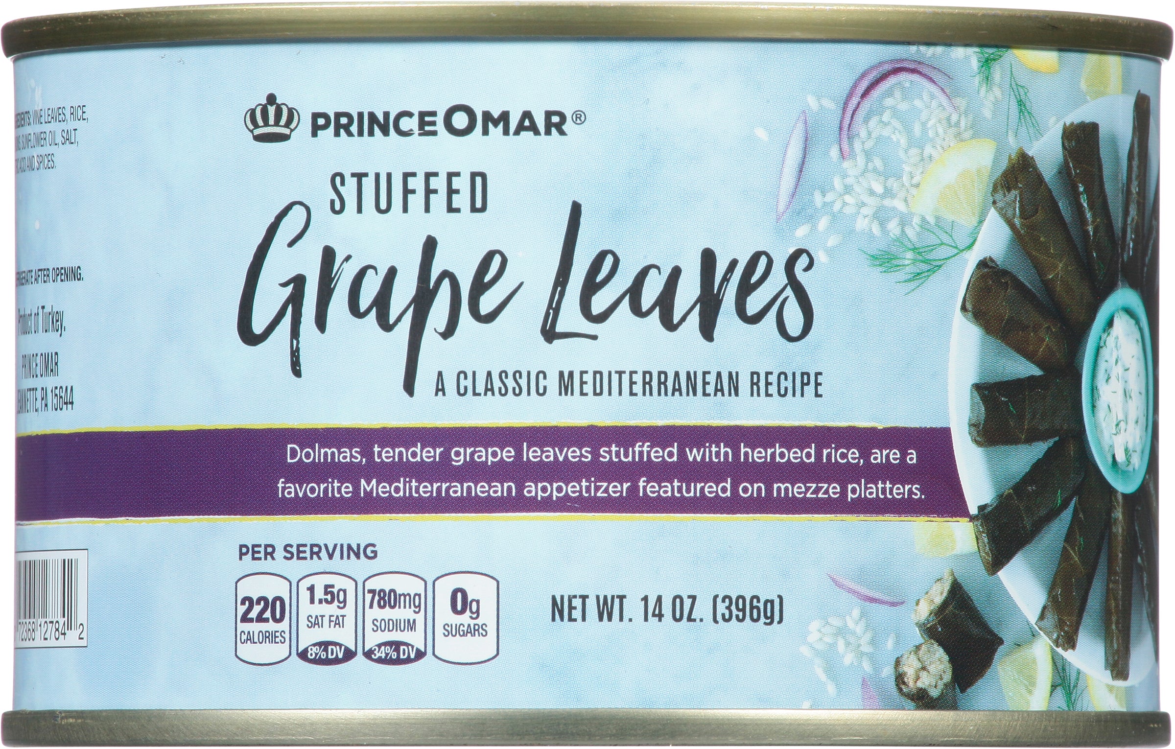 Delallo Stuffed Grape Leaves 14 oz - Case of 6