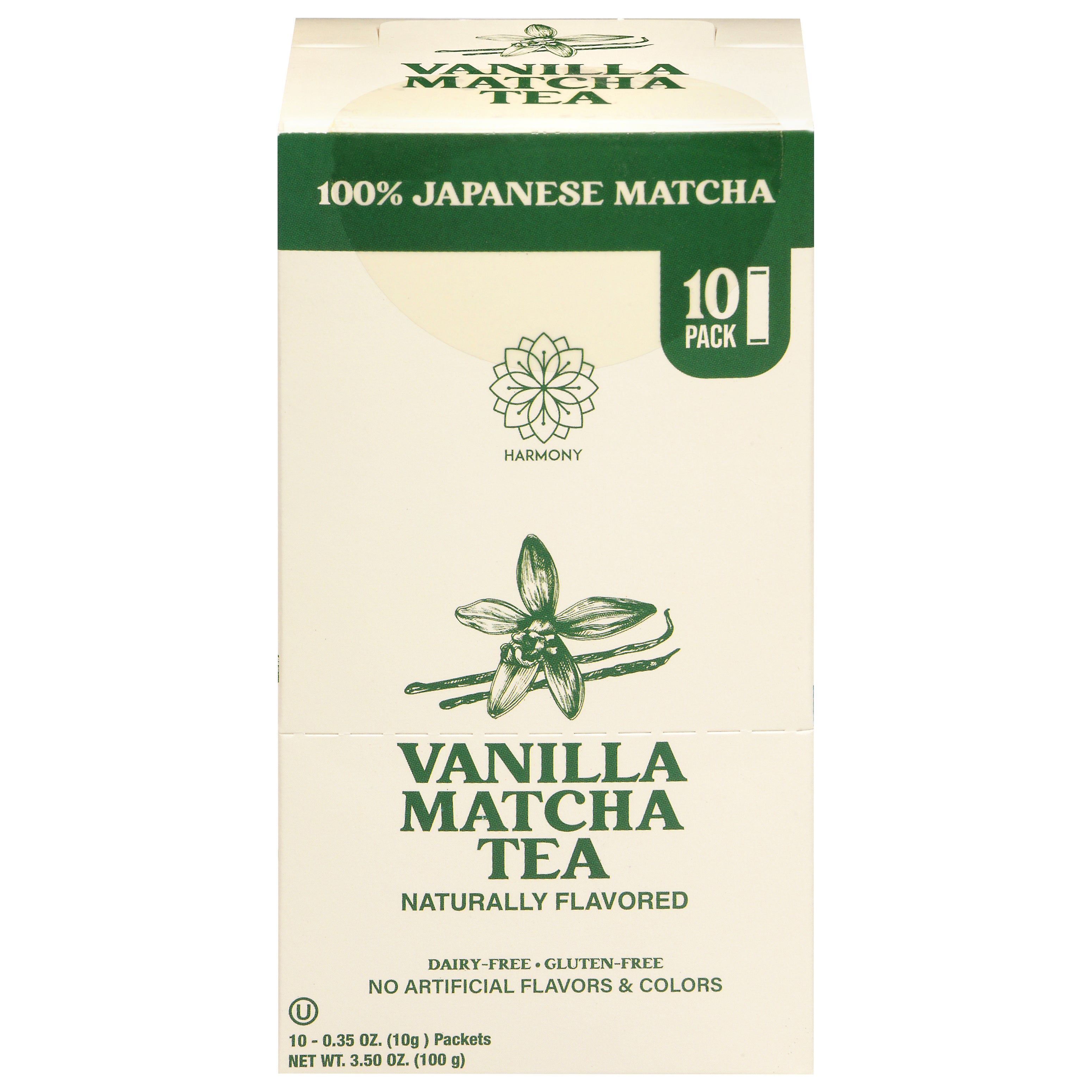 Harmony Vanilla Matcha Tea 10 - 0.35 oz Packets - Case of 6
