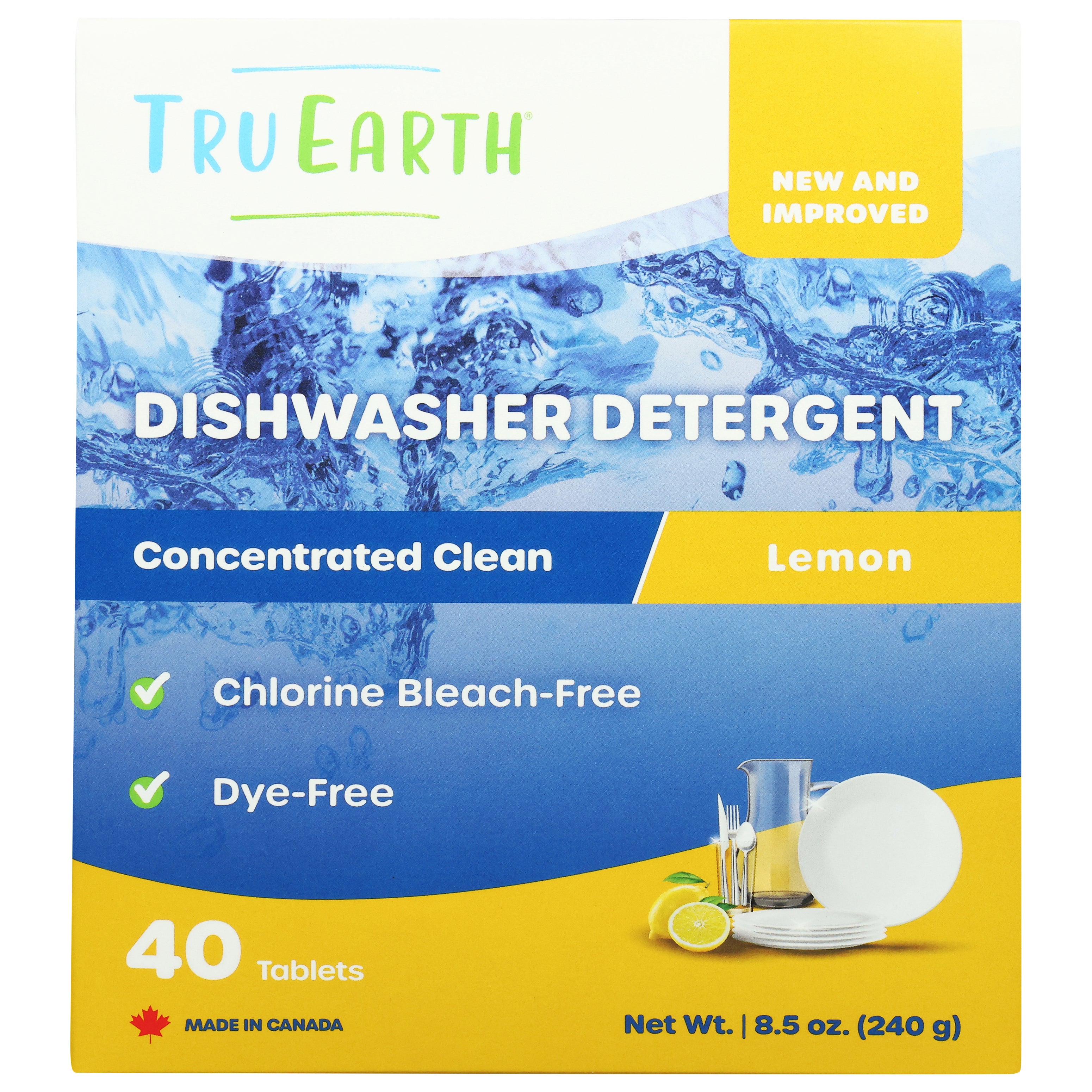 Tru Earth Tablets Lemon Dishwasher Detergent 40 ea - Case of 6