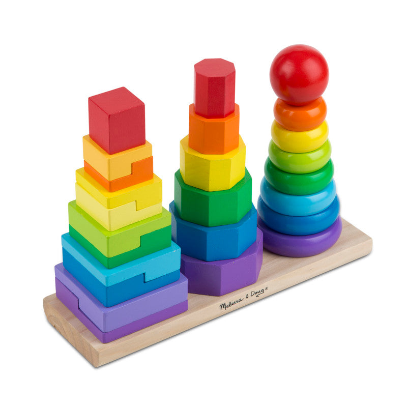 MELISSA & DOUG - Geometric Stacker Toddler Toy, 25 Pieces