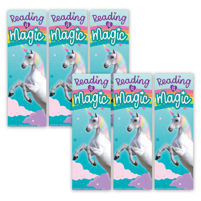 EUREKA - Unicorn Reading is Magic Bookmarks, 36 Per Pack, 6 Packs