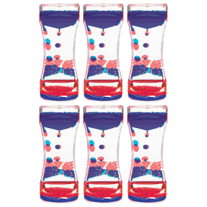 TEACHER CREATED RESOURCES - Red & Blue Liquid Motion Bubbler, Pack of 6