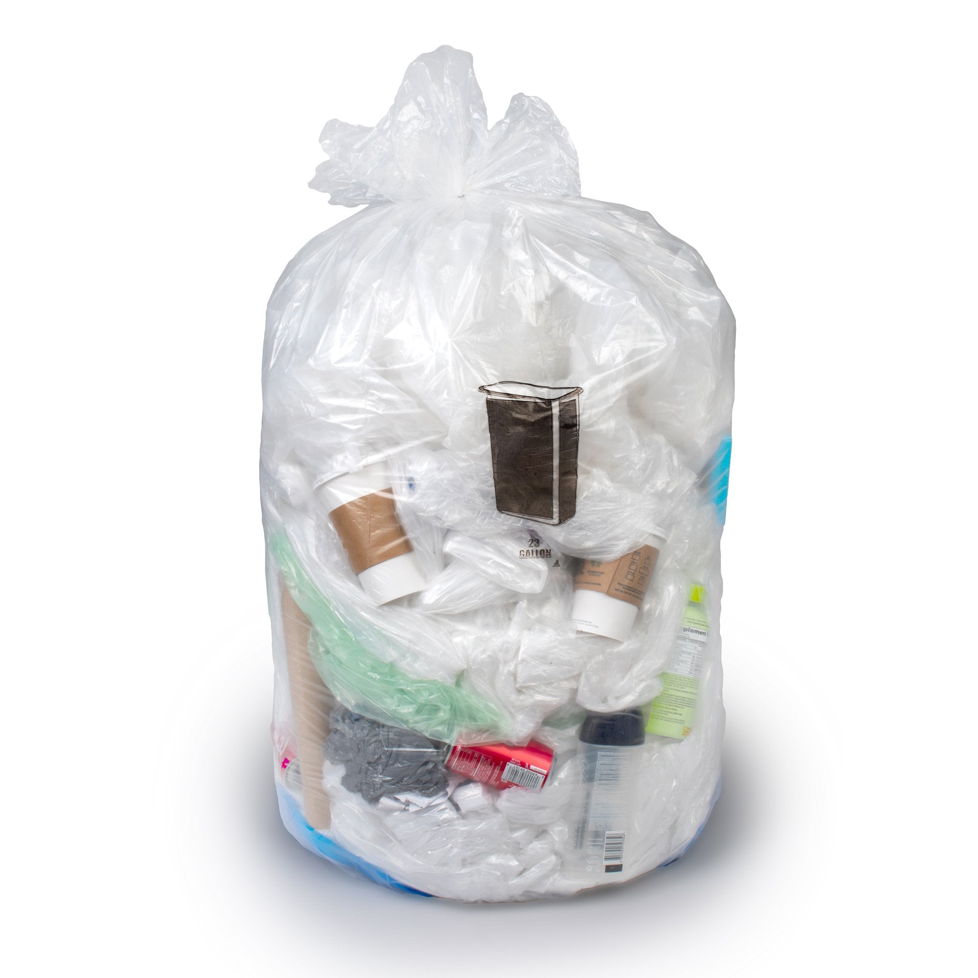 Colonial Bag Corp - Trash Bag Colonial Bag 15 gal. Clear HDPE 8 Mic. 24 X 33 Inch X-Seal Bottom Flat Pack [1/CS]