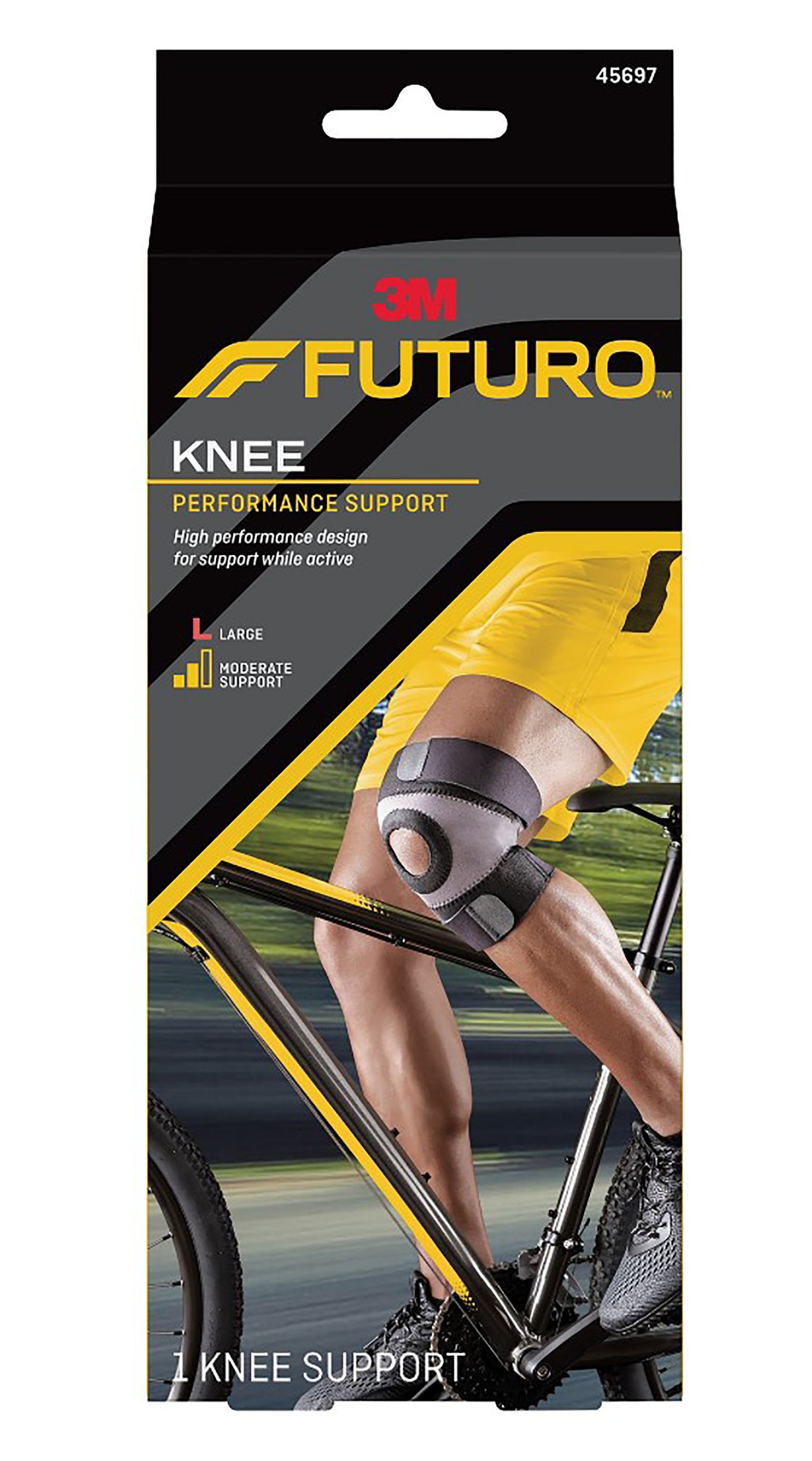 3M Company - Knee Brace 3M™ Futuro™ Sport Moisture Control Large Pull-On / Hook and Loop Strap Closure 17 to 19 Inch Knee Circumference Left or Right Knee [12/CS]