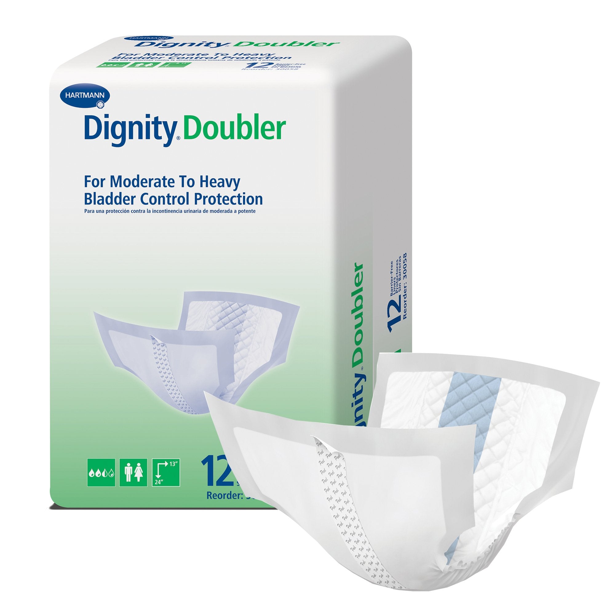 Hartmann - Bladder Control Pad Dignity® Doubler 13 X 24 Inch Moderate Absorbency Polymer Core One Size Fits Most [72/CS]