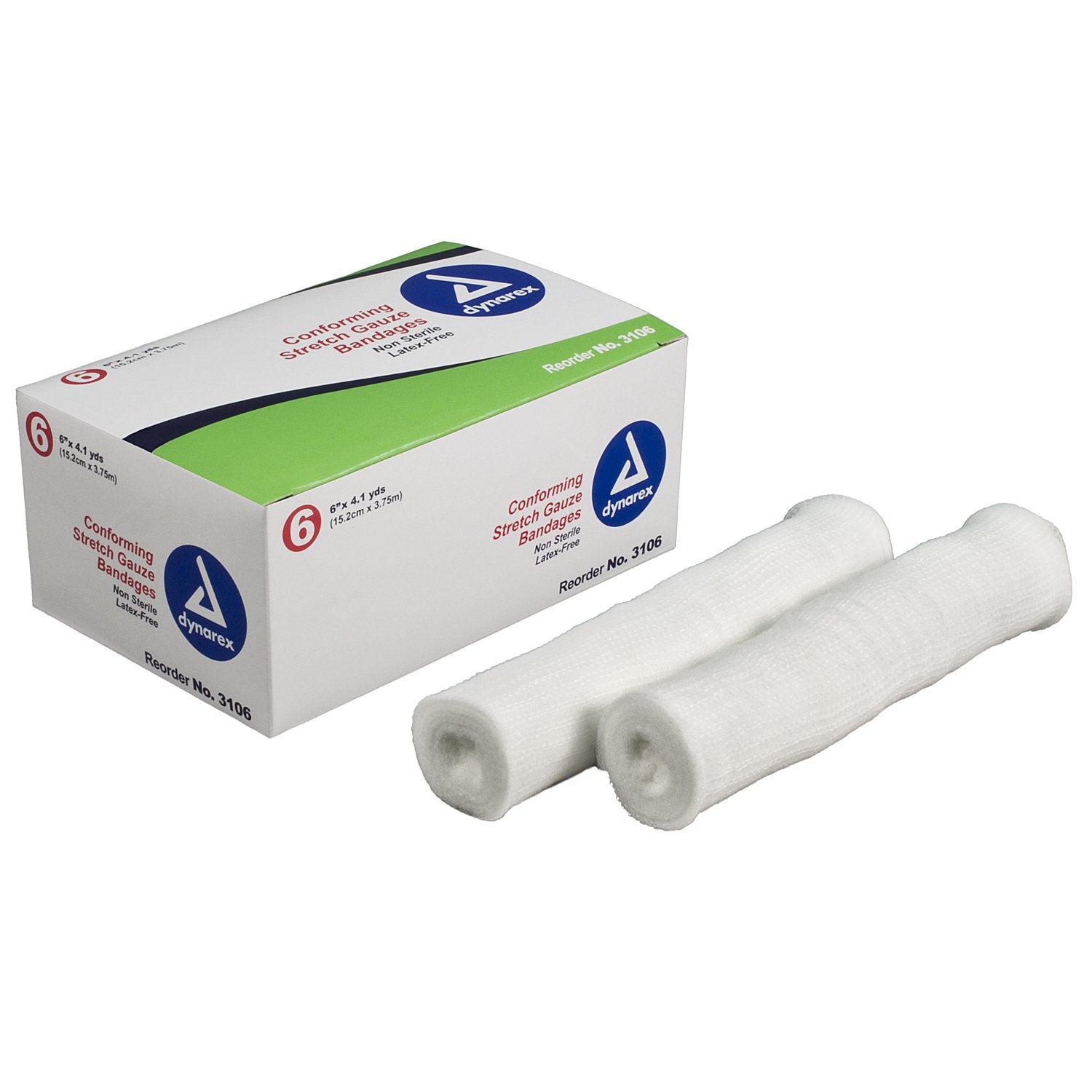 Dynarex - Conforming Bandage Dynarex® 6 Inch X 4.1 Yard 1-Ply NonSterile 6 per Pack [48/CS]