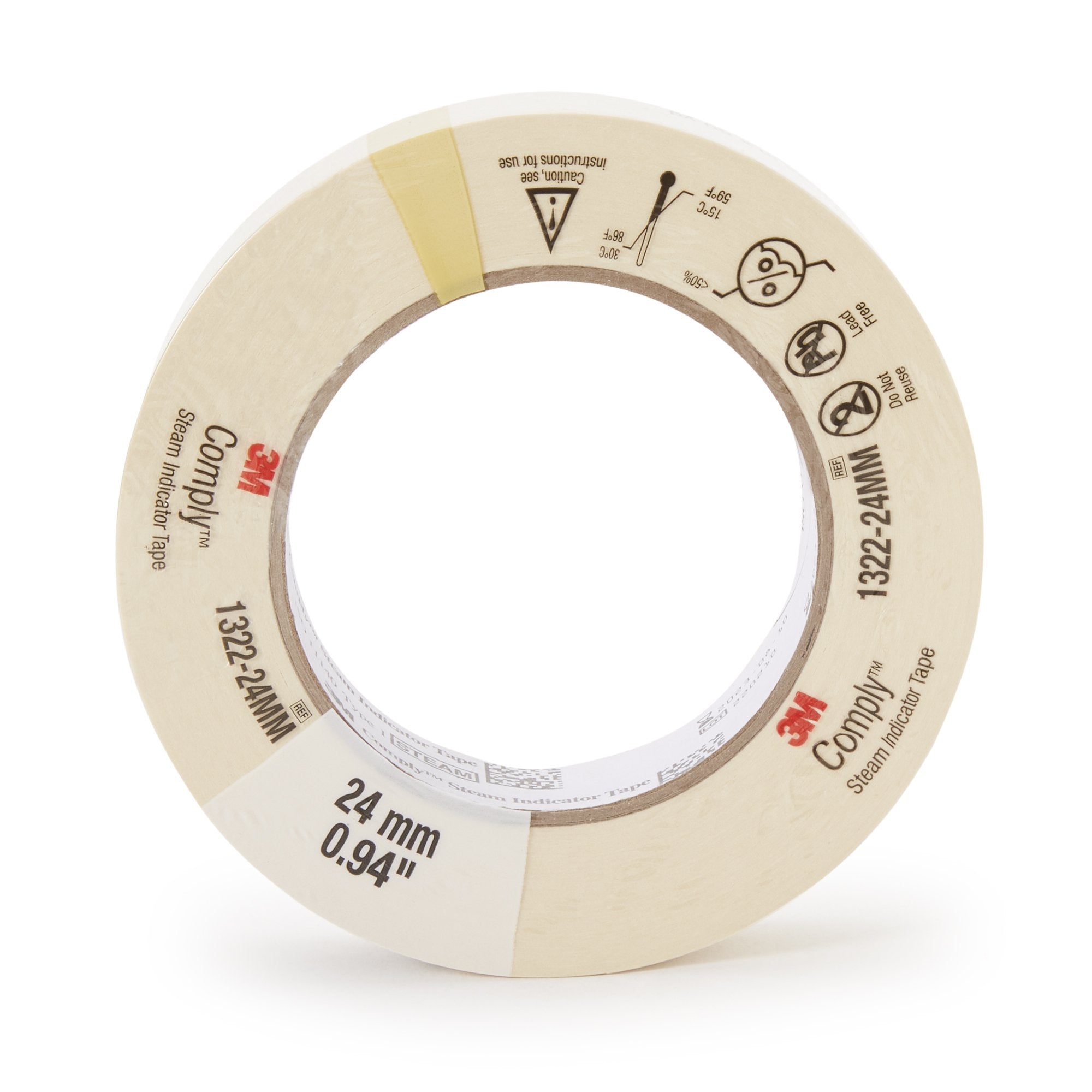 Solventum Corporation - Steam Indicator Tape 3M™ Comply™ 1 Inch X 60 Yard Steam [20/CS] (775747_CS)