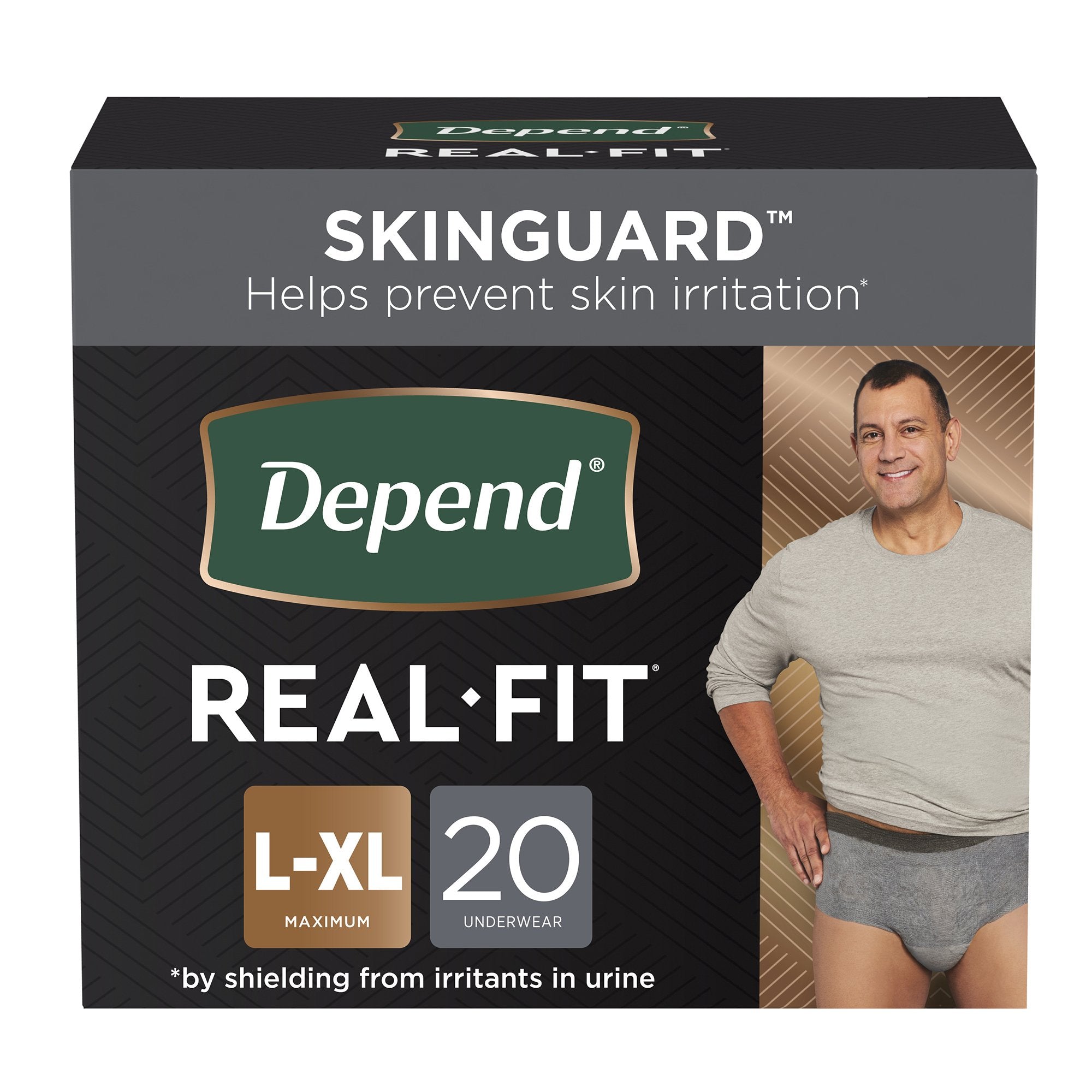 Kimberly Clark - Male Adult Absorbent Underwear Depend® Real Fit® Waistband Style Large / X-Large Disposable Heavy Absorbency [40/CS]