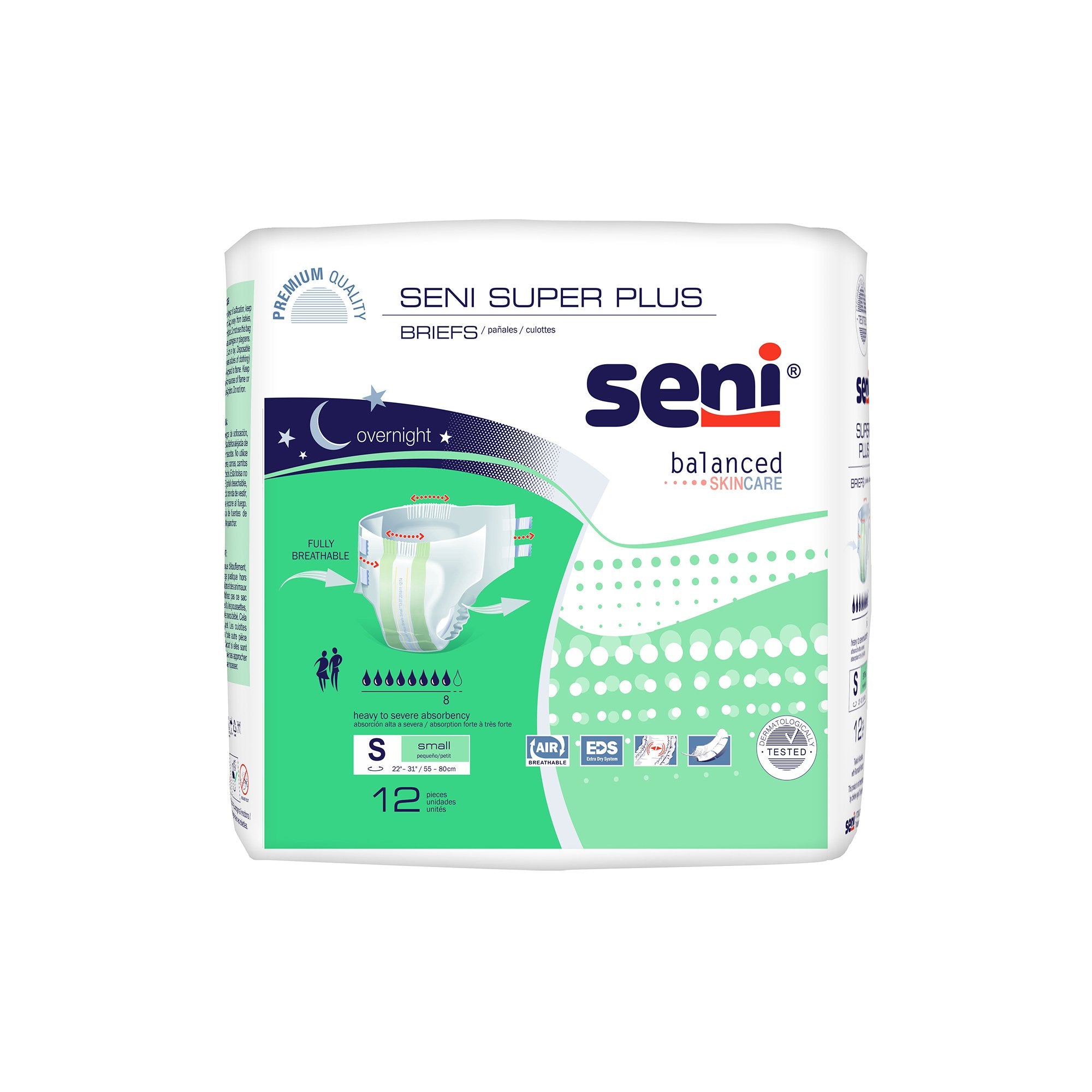 TZMO USA Inc - Unisex Adult Incontinence Brief Seni® Super Plus Small Disposable Heavy Absorbency [48/CS]