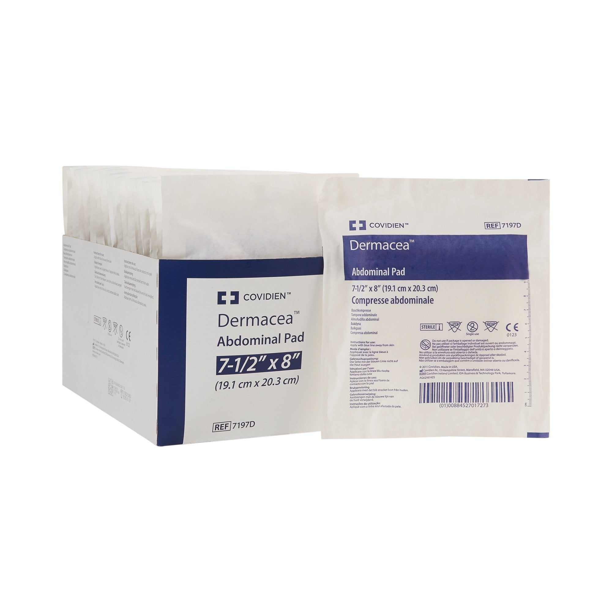 Cardinal - Abdominal Pad Dermacea™ 7-1/2 X 8 Inch Sterile 1 per Pack [216/CS]