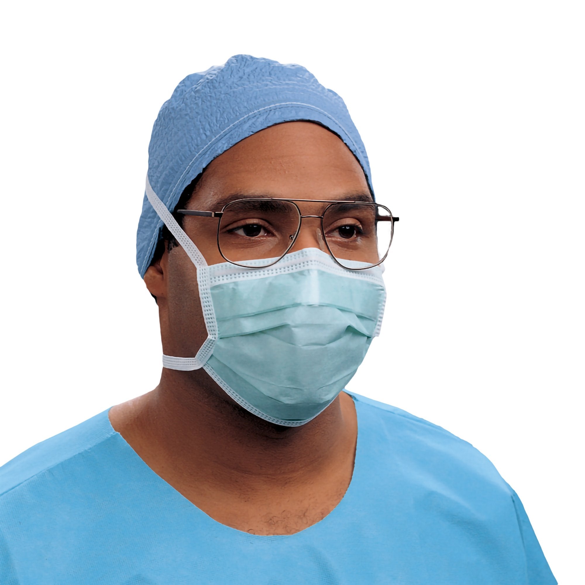 O&M Halyard Inc - Surgical Mask Halyard Anti-fog Film Not Rated Tie Closure One Size Fits Most [300/CS]