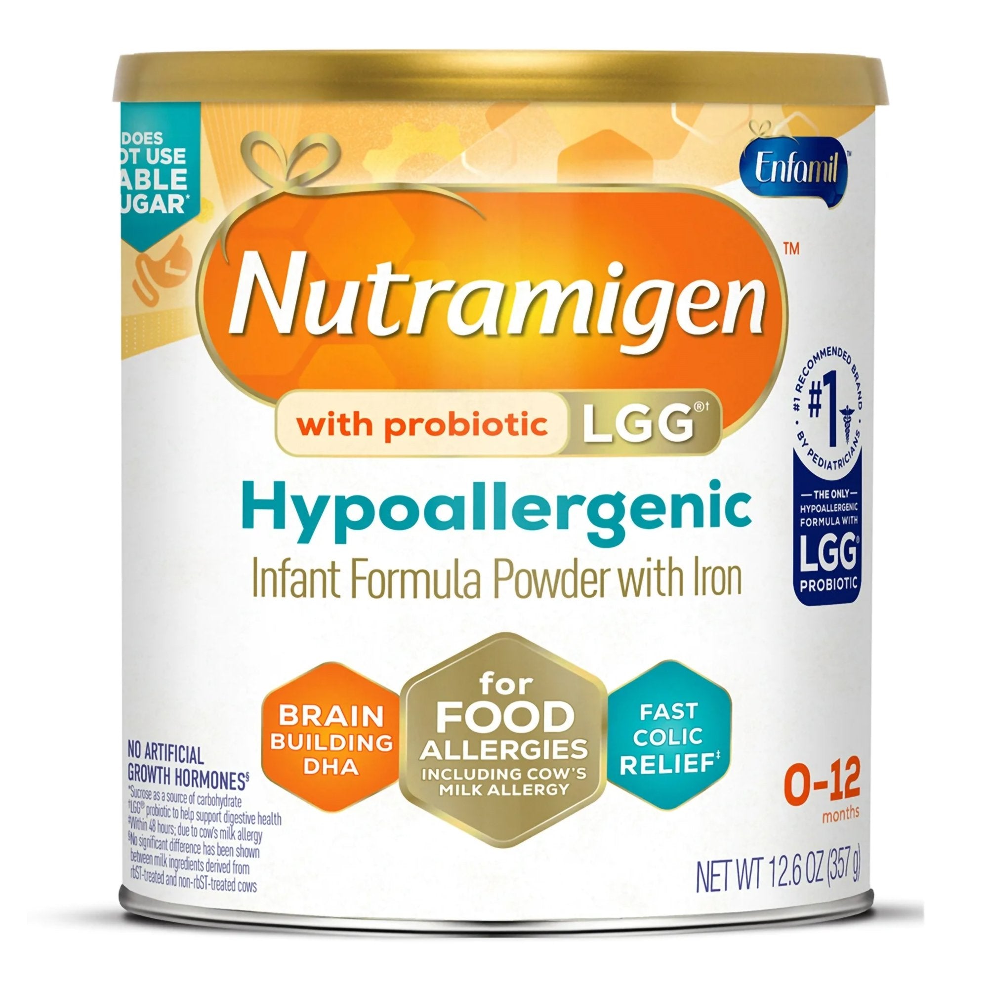 Mead Johnson - Infant Formula Nutramigen® with Probiotic LGG® Unflavored 12.6 oz. Can Powder Iron Cow's Milk Allergy [6/CS]