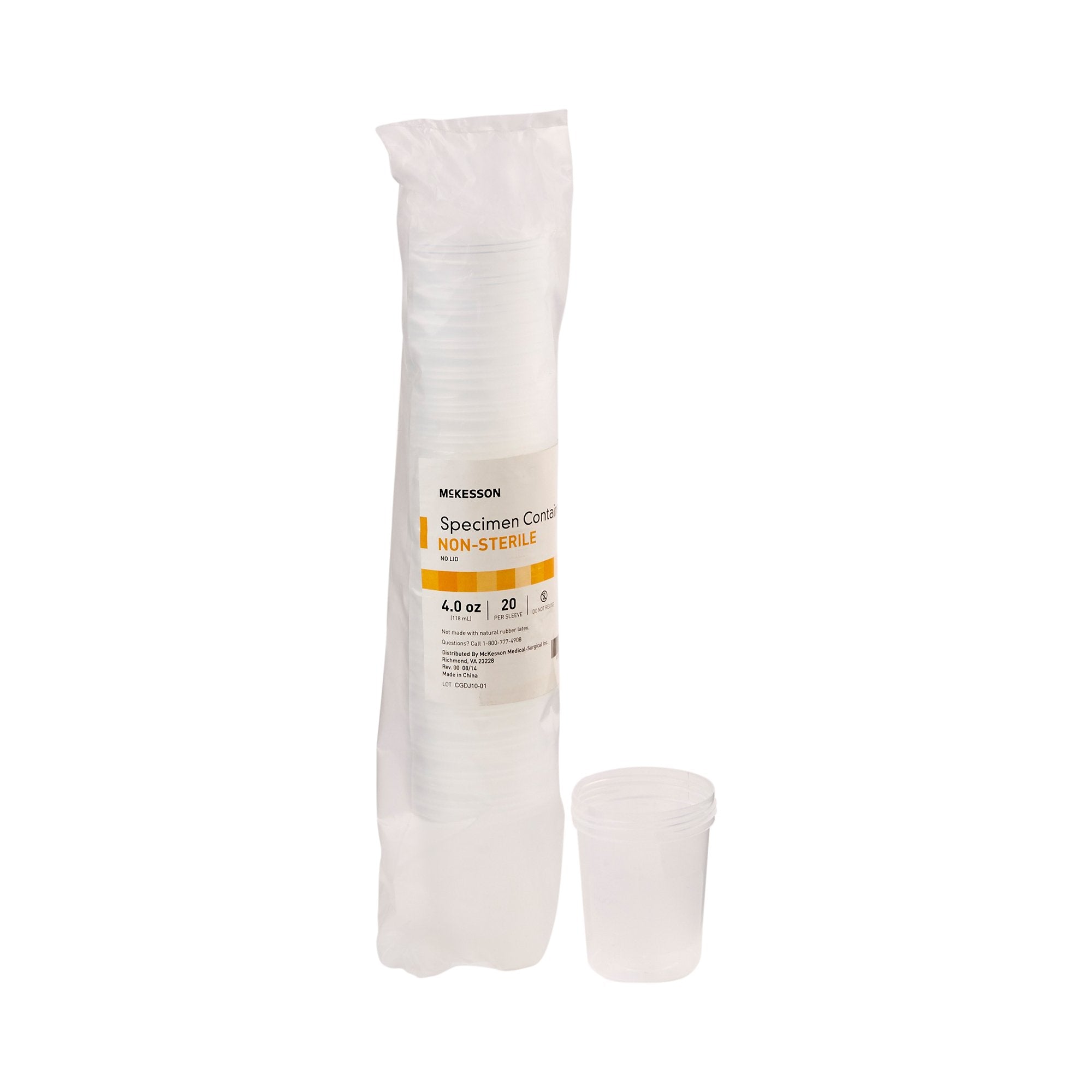 McKesson Brand - Specimen Container McKesson 120 mL (4 oz.) Without Closure NonSterile [500/CS]