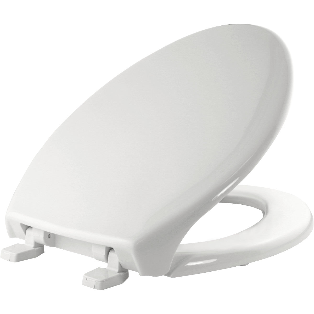 Bemis Elongated Commercial Plastic Toilet Seat in White with Top-Tite® Hinge