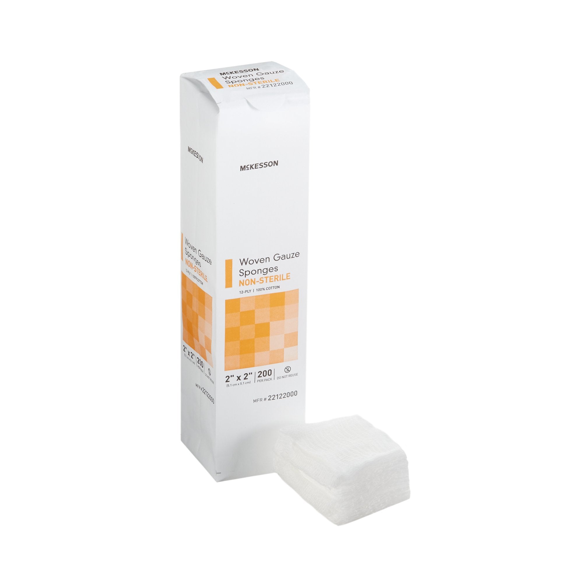 McKesson Brand - Gauze Sponge McKesson 2 X 2 Inch 12-Ply NonSterile 200 per Pack [8000/CS] (446029_CS)