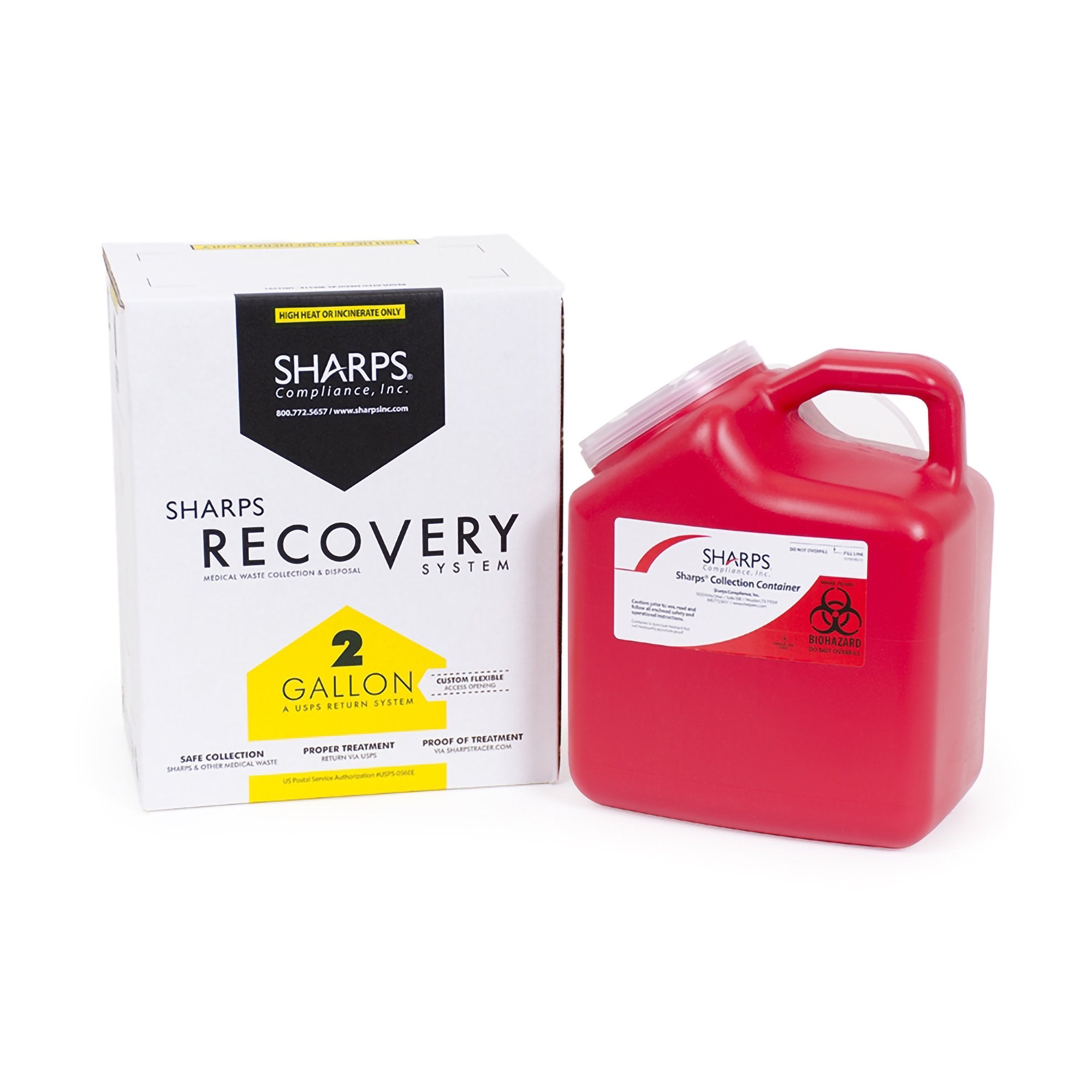 Sharps Compliance - Mailback Chemotherapy Container Yellow Base 2 Gallon [12/CS]