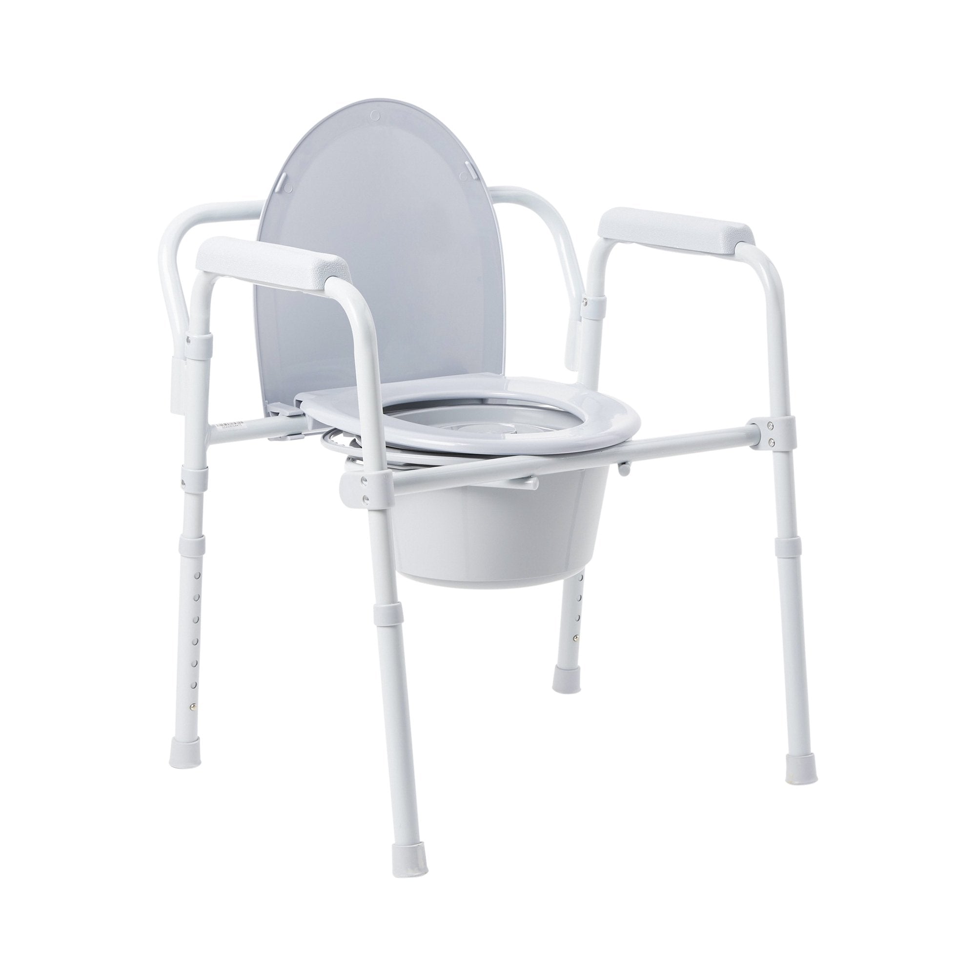 McKesson Brand - Commode Chair McKesson Fixed Arms Steel Frame Back Bar 13-1/2 Inch Seat Width 350 lbs. Weight Capacity [1/CS]