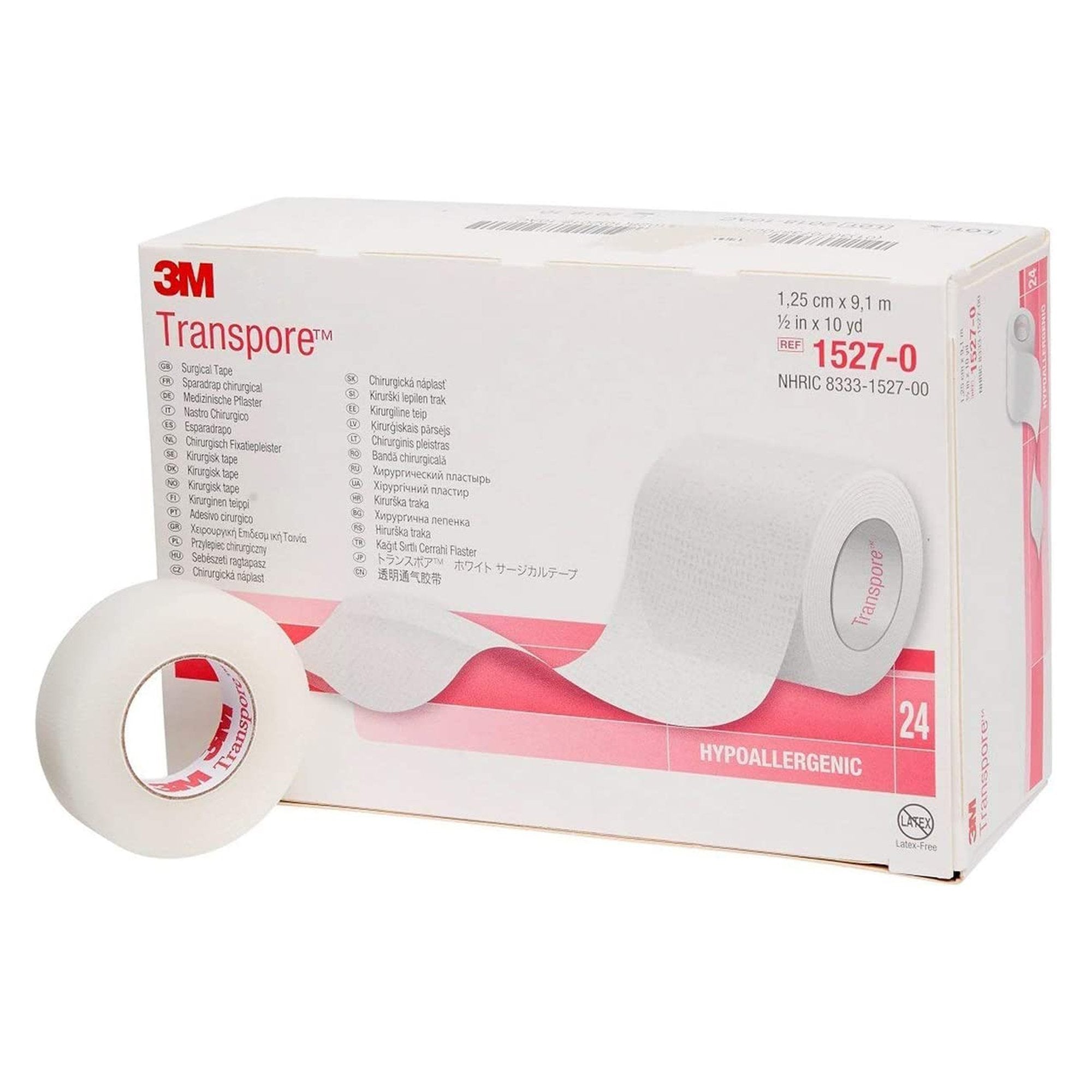 Solventum Corporation - Medical Tape 3M™ Transpore™ Transparent 1/2 Inch X 10 Yard Plastic NonSterile [240/CS]