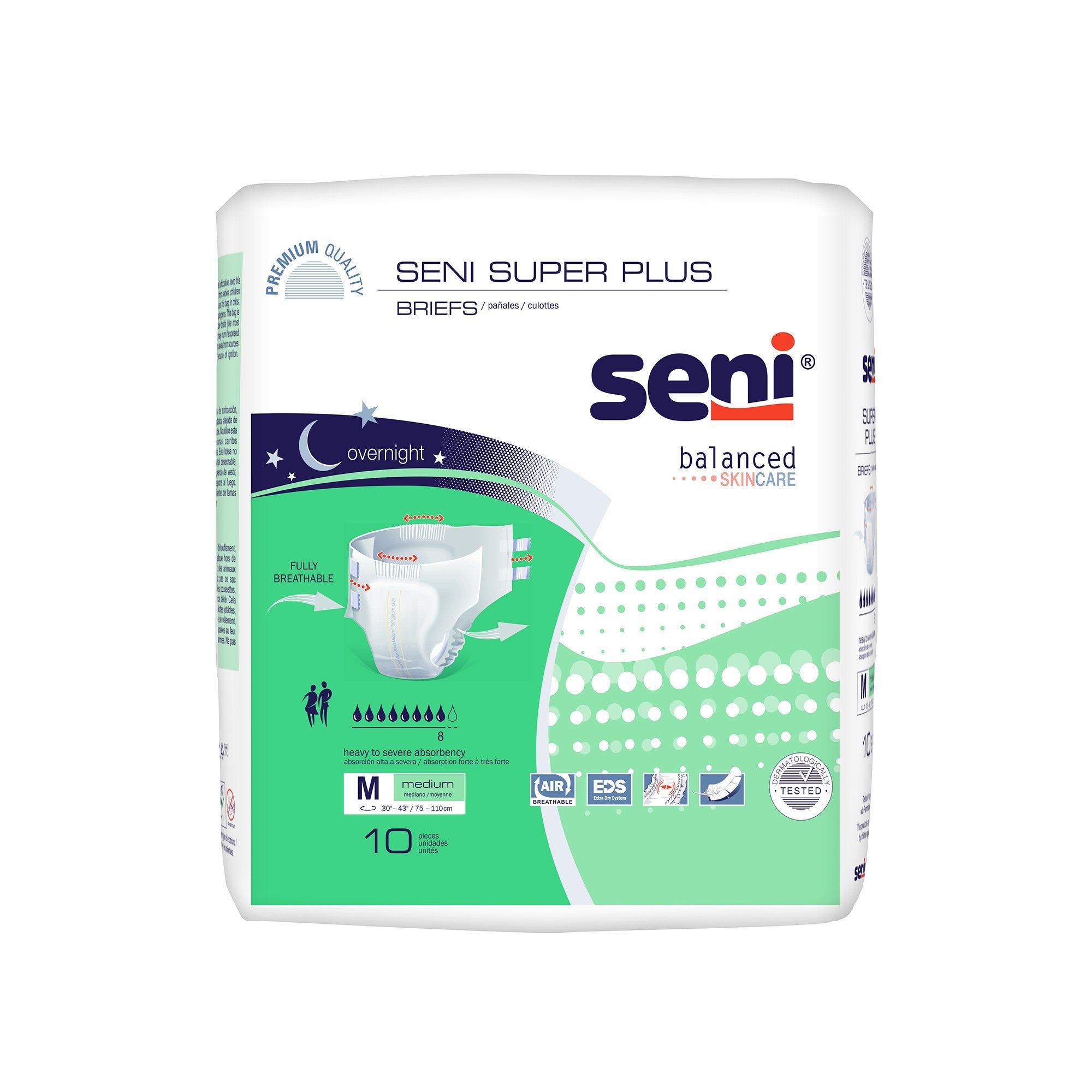 TZMO USA Inc - Unisex Adult Incontinence Brief Seni® Super Plus Medium Disposable Heavy Absorbency [40/CS]