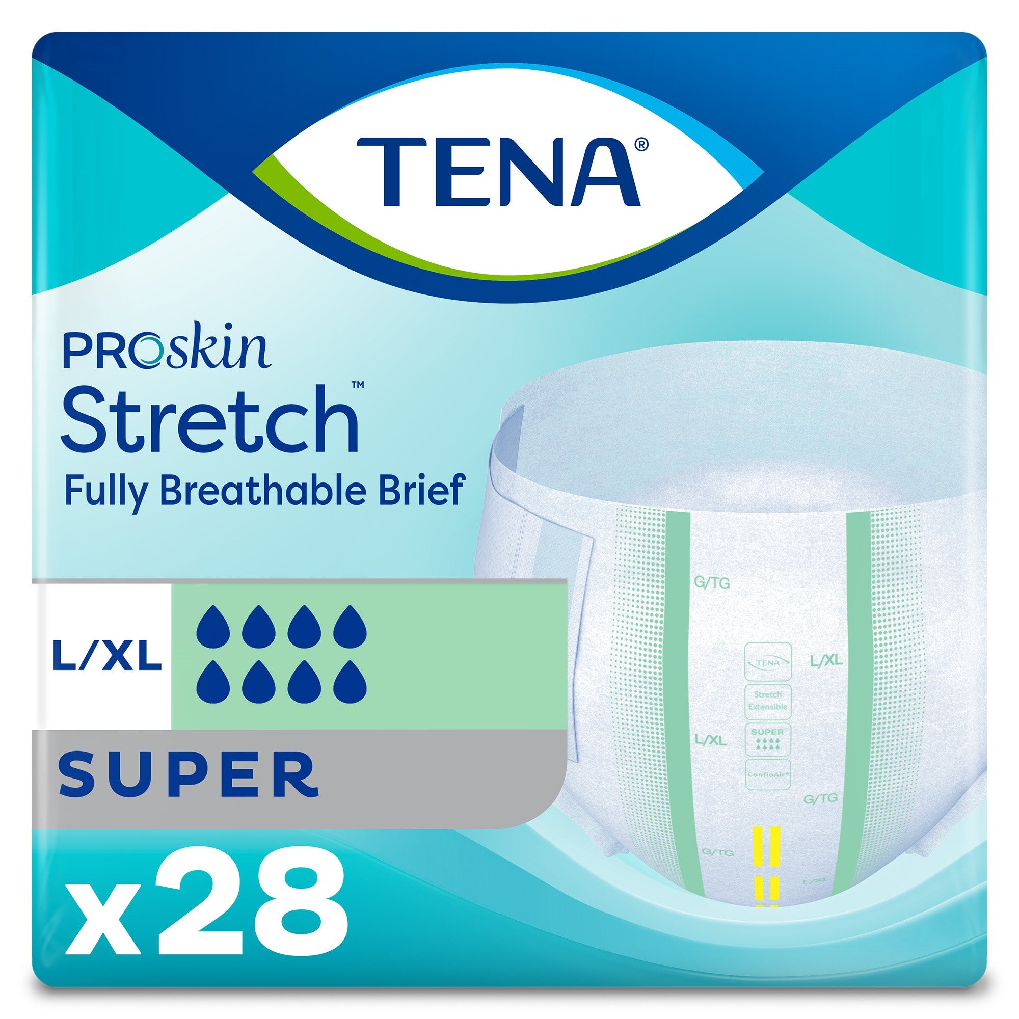 Essity HMS North America Inc - Unisex Adult Incontinence Brief TENA ProSkin Stretch™ Super Large / X-Large Disposable Heavy Absorbency [2/CS]