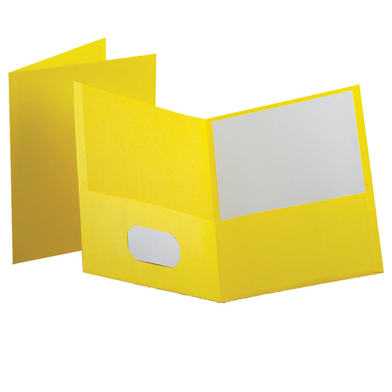 OXFORD - Twin Pocket Folders, Yellow, 25 Per Box