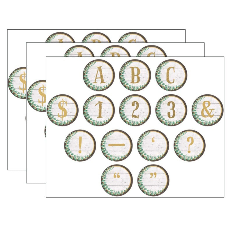 TEACHER CREATED RESOURCES - Eucalyptus Circle Letters, 216 Per Pack, 3 Packs