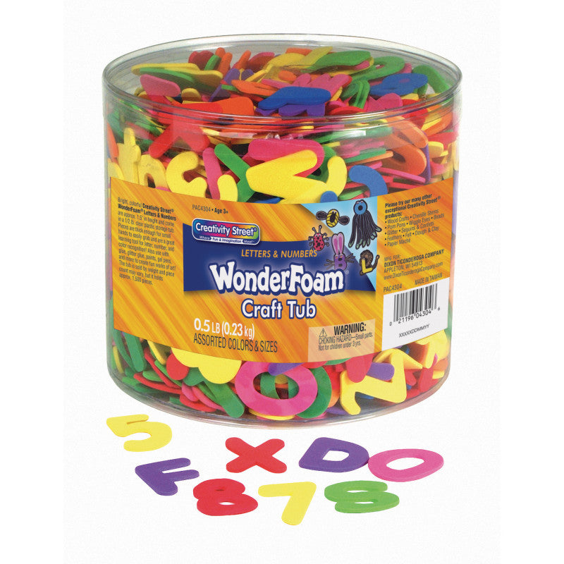 CREATIVITY STREET - WonderFoam® Craft Tub, Letters and Numbers, Assorted Sizes, 1/2 lb.