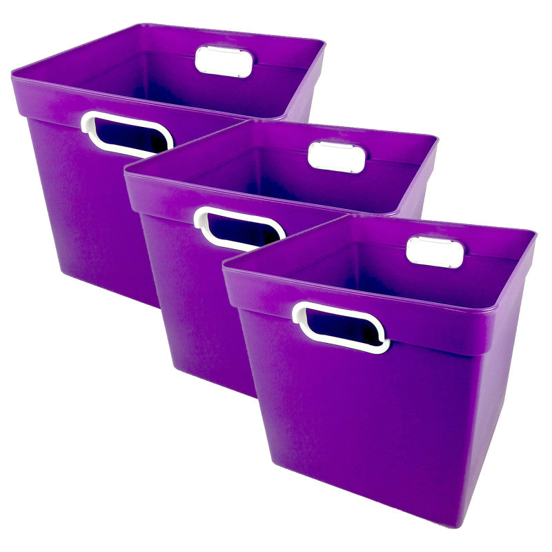 ROMANOFF - Cube Bin, Purple, Pack of 3