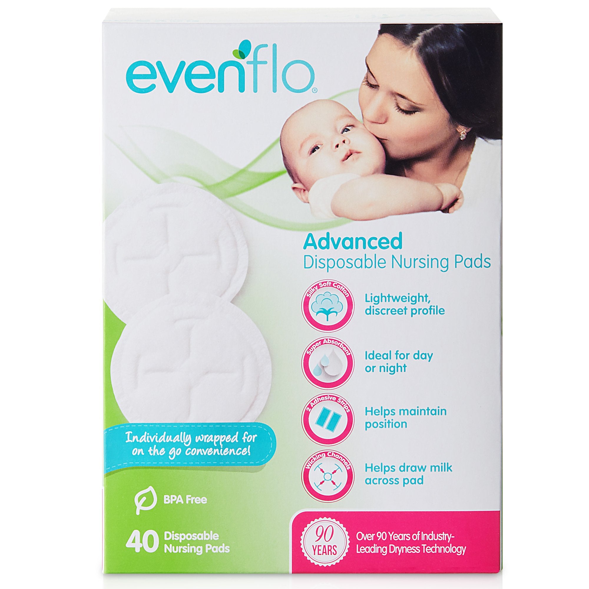 Midway Importing Inc - Nursing Pad Evenflo Advanced One Size Fits Most Soft Breathable Material Disposable [1/EA]