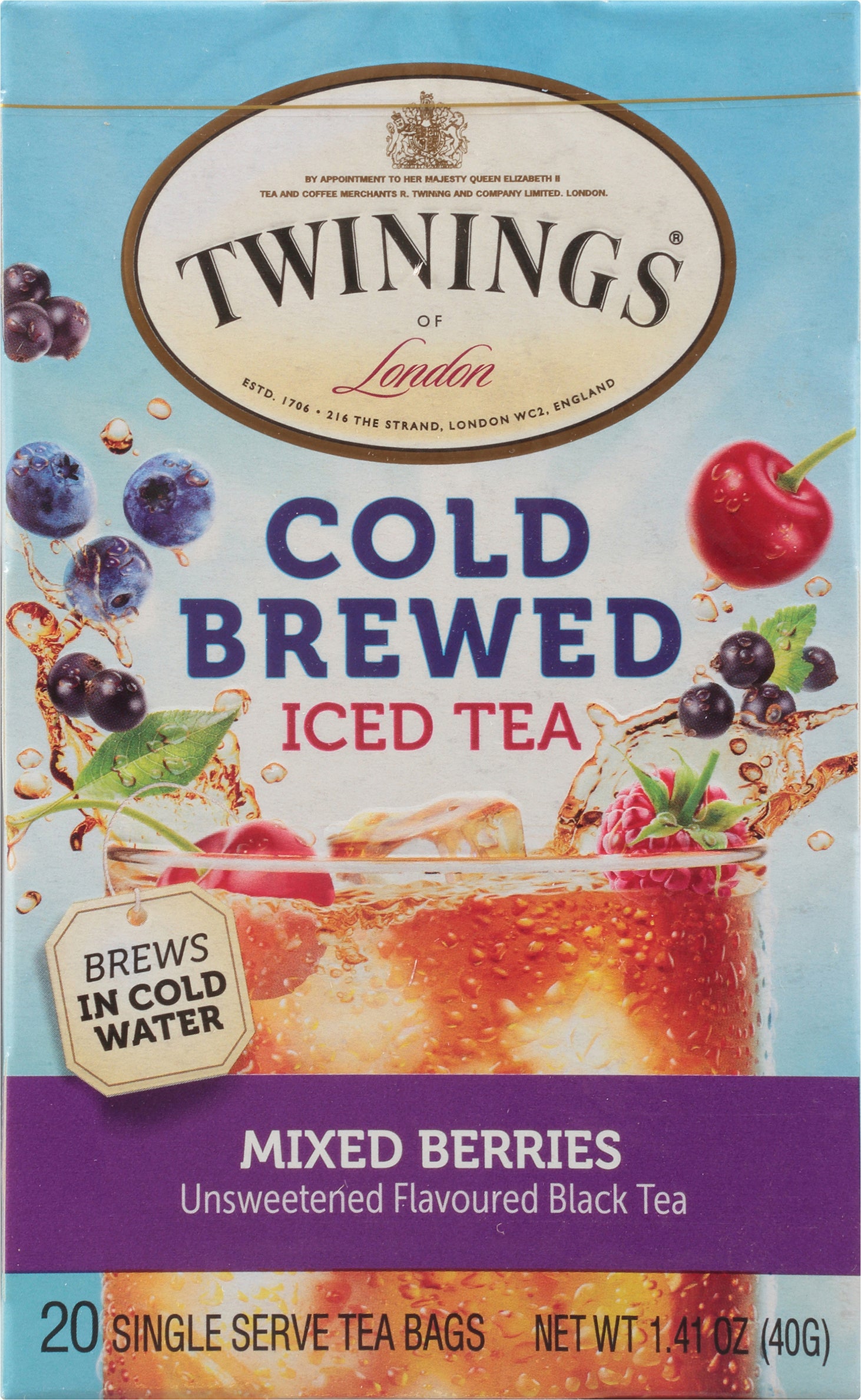 Twinings Cold Brewed Tea Bags Mixed Berries Iced Tea 20 ea - Case of 6