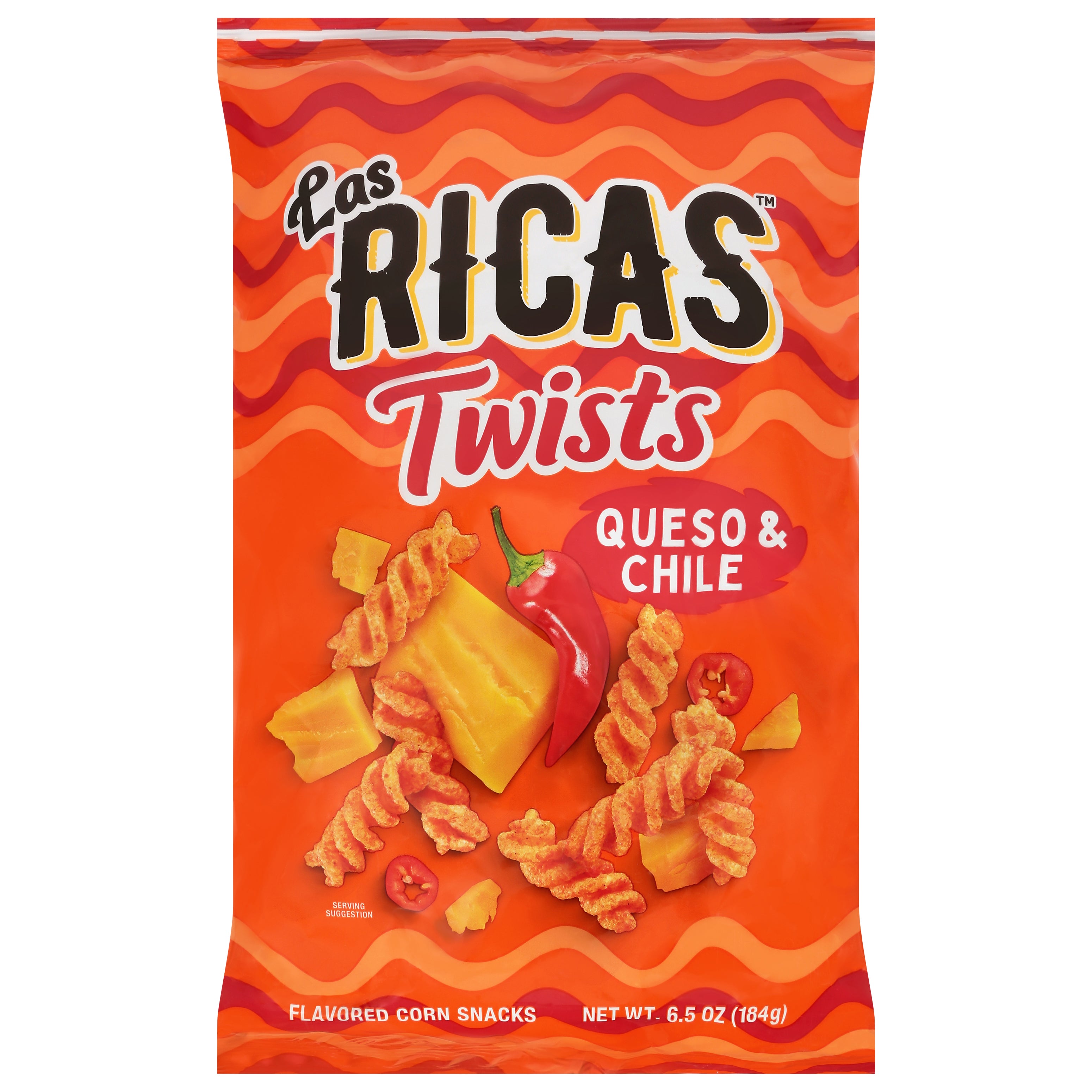 Las Ricas Twists Queso & Chile Snacks 6.5 oz - Case of 9